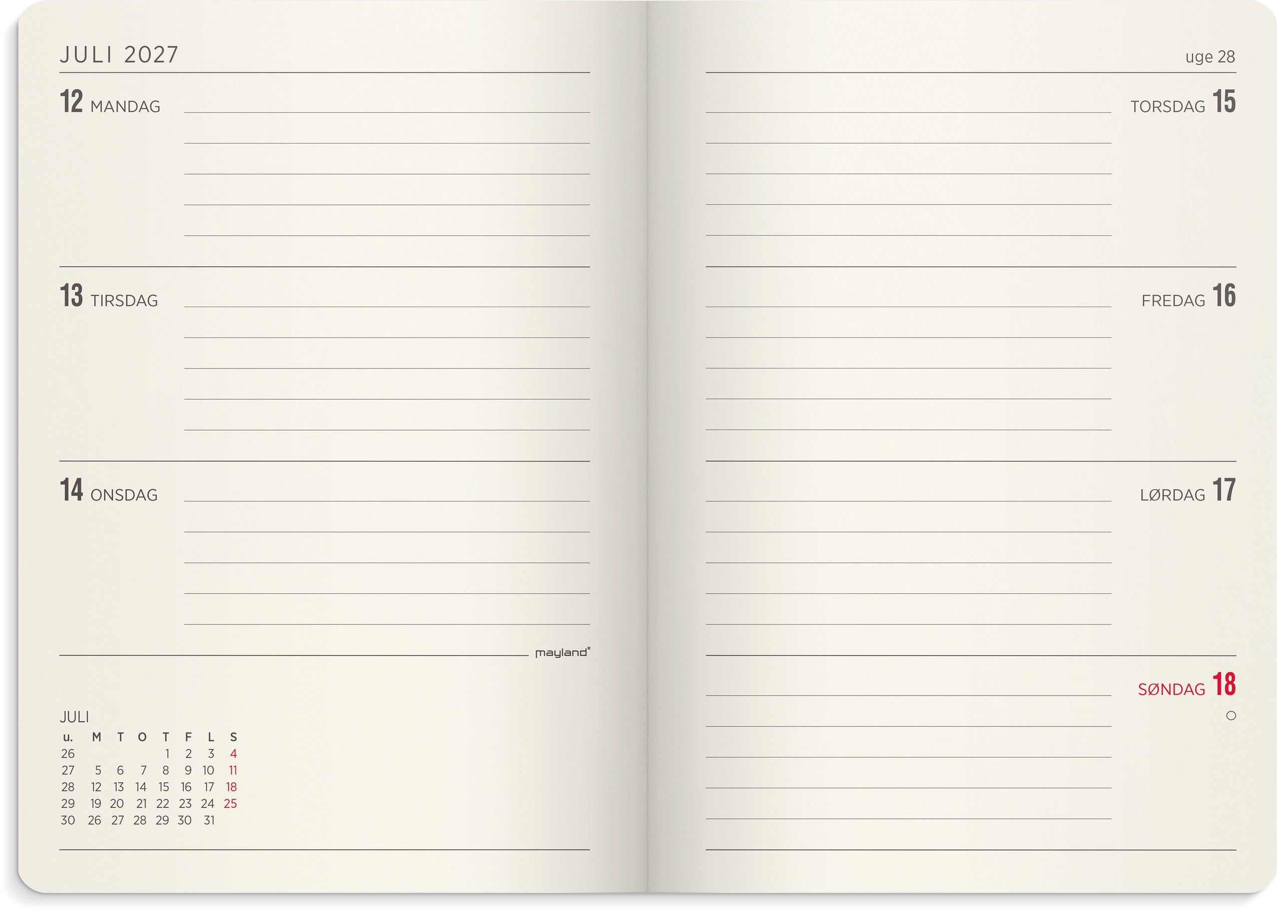 A6 Forma Deluxe ugekalender tværf. sort kunstskind 2027