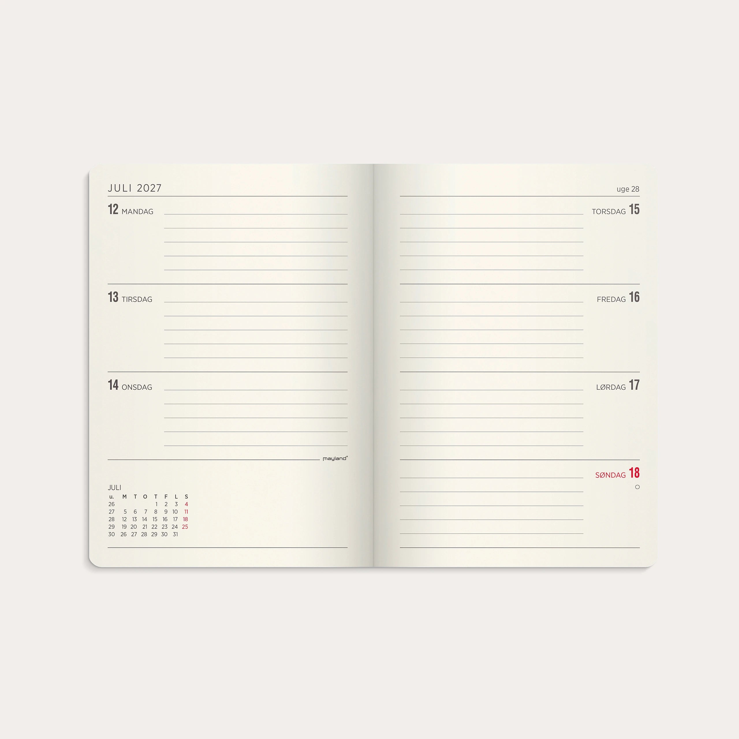 A6 Forma Deluxe ugekalender tværf. sort kunstskind 2027