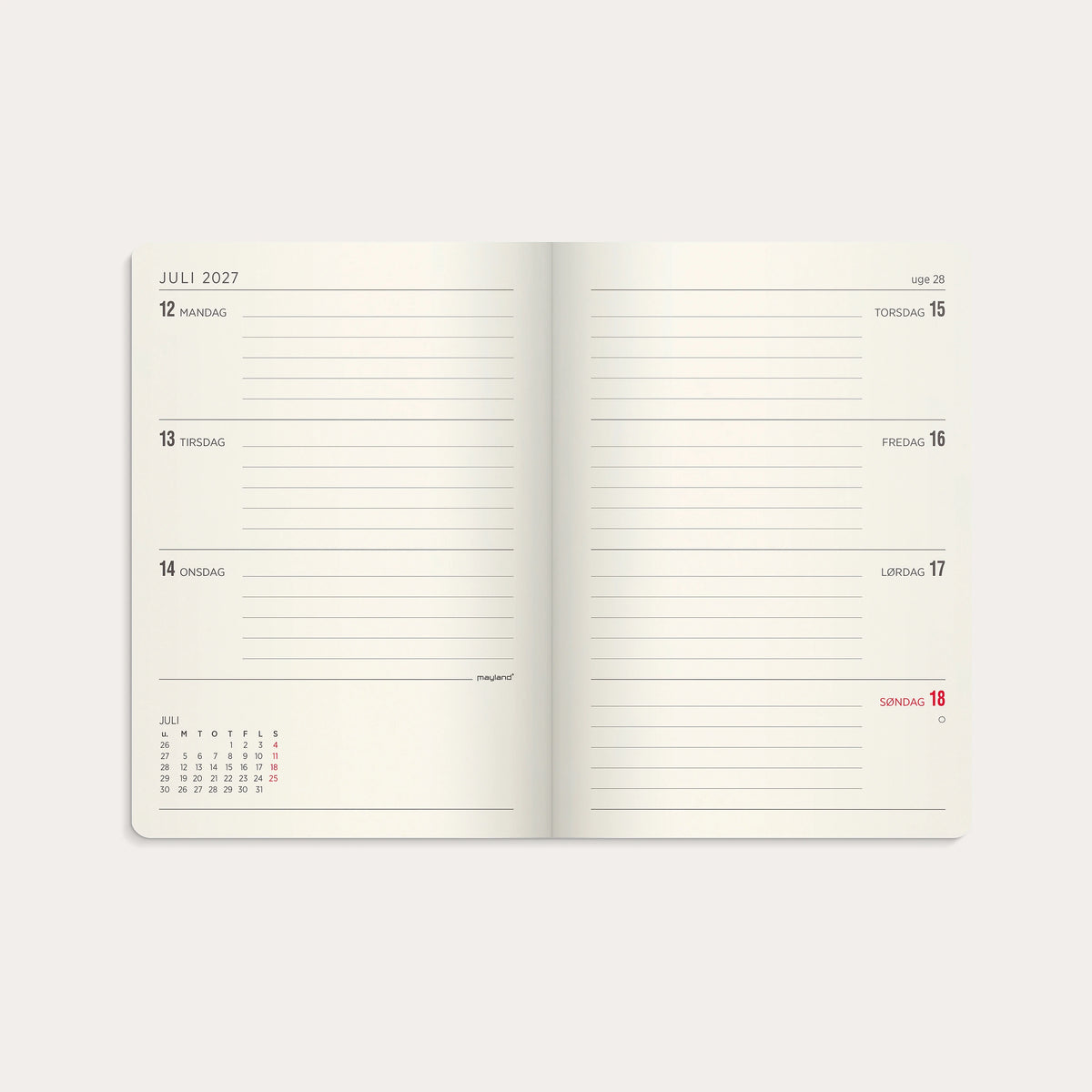 A6 Forma Deluxe ugekalender tværf. sort kunstskind 2027