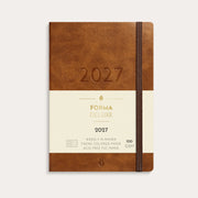 A6 Forma Deluxe ugekalender tværf. brun kunstskind 2027