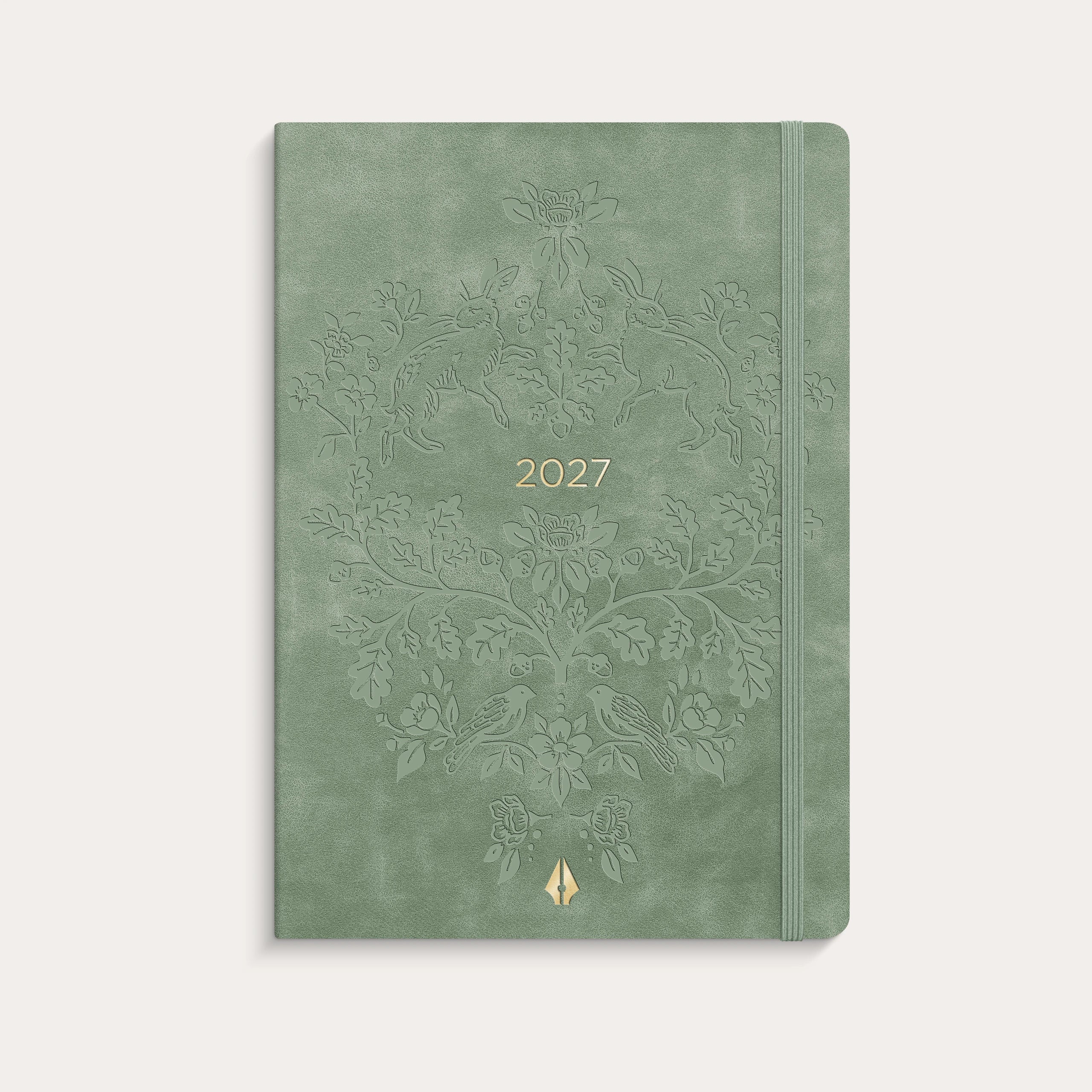 A6 Forma Deluxe ugekalender tværf. grøn kunstskind 2027