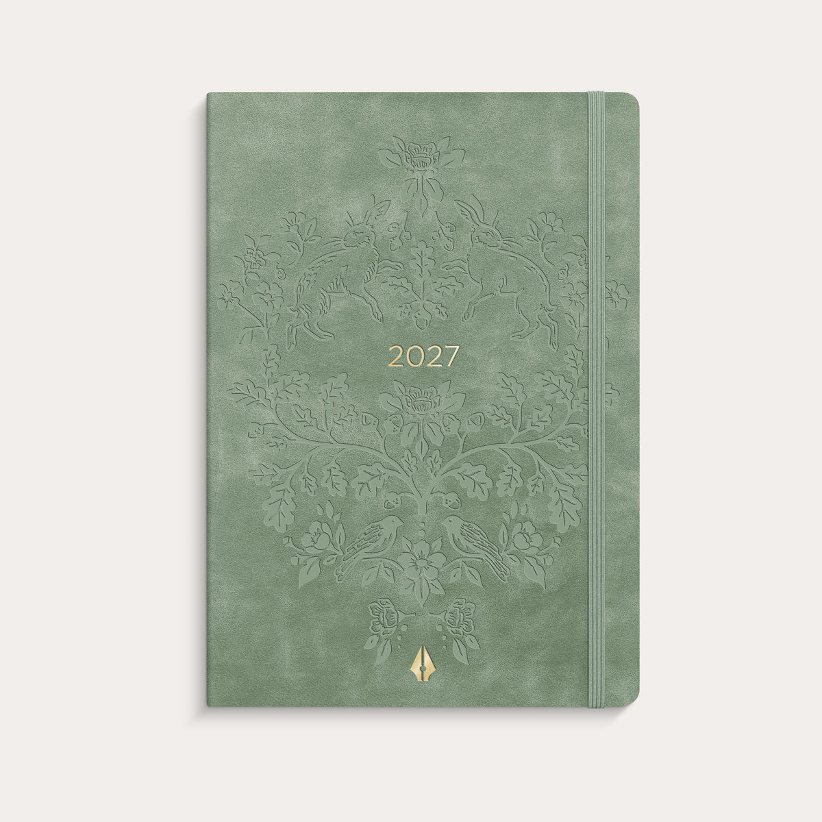 A6 Forma Deluxe ugekalender tværf. grøn kunstskind 2027