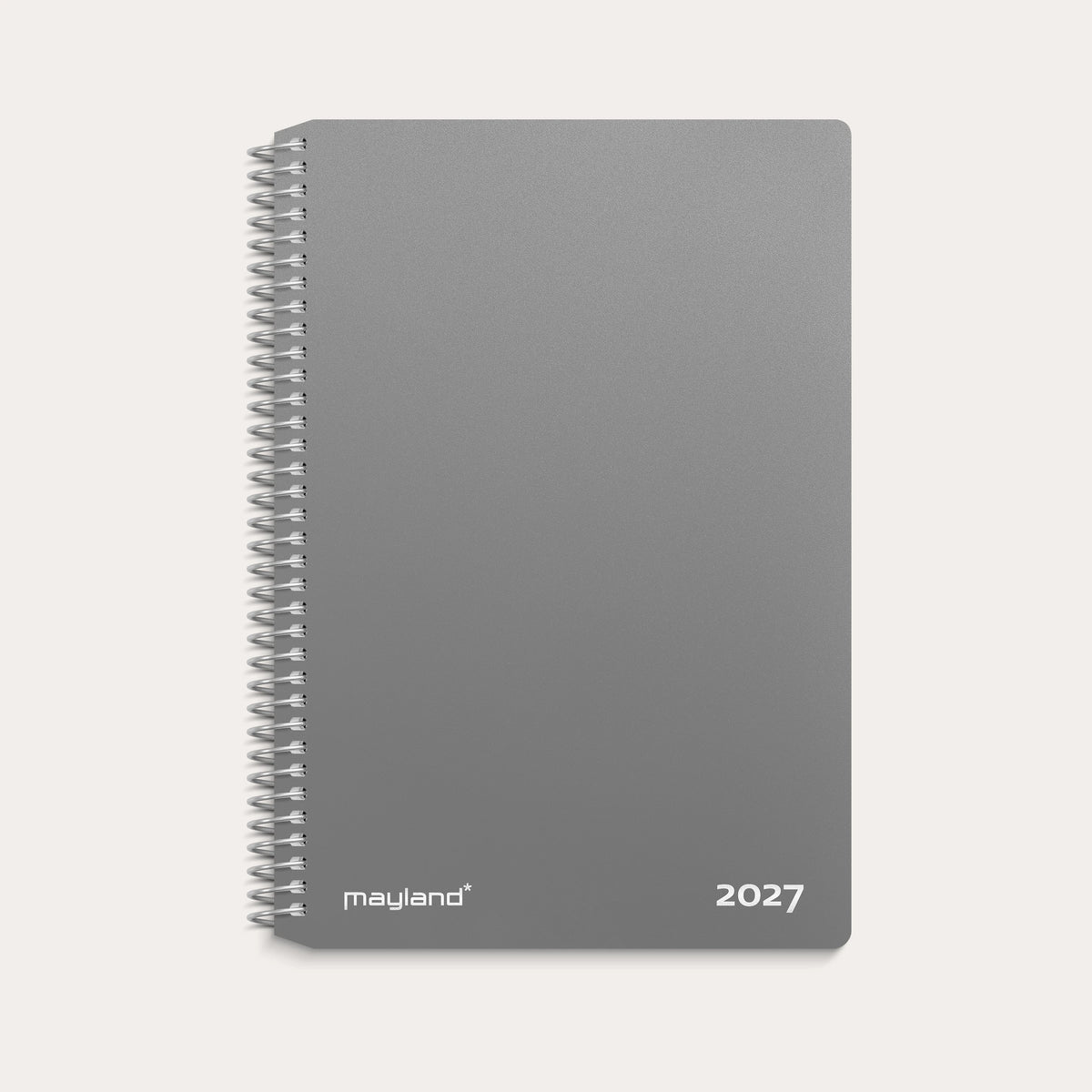 Ugekalender tværformat grå PP-plast 2027