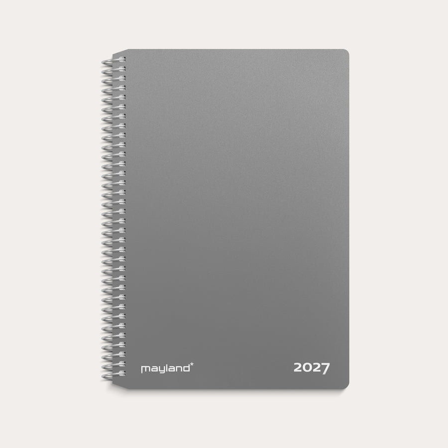 Ugekalender tværformat grå PP-plast 2027