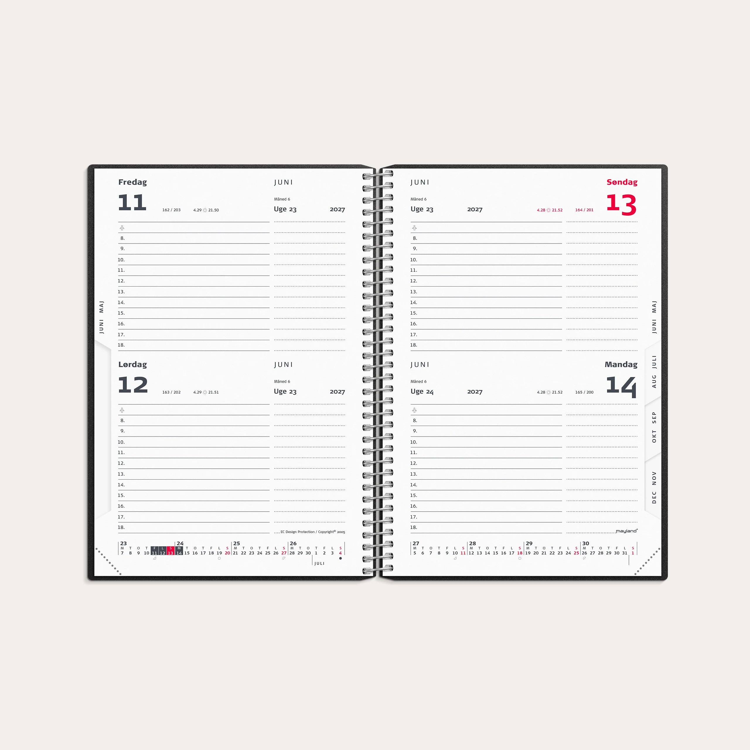 2-dages-kalender sort PP-plast 2027