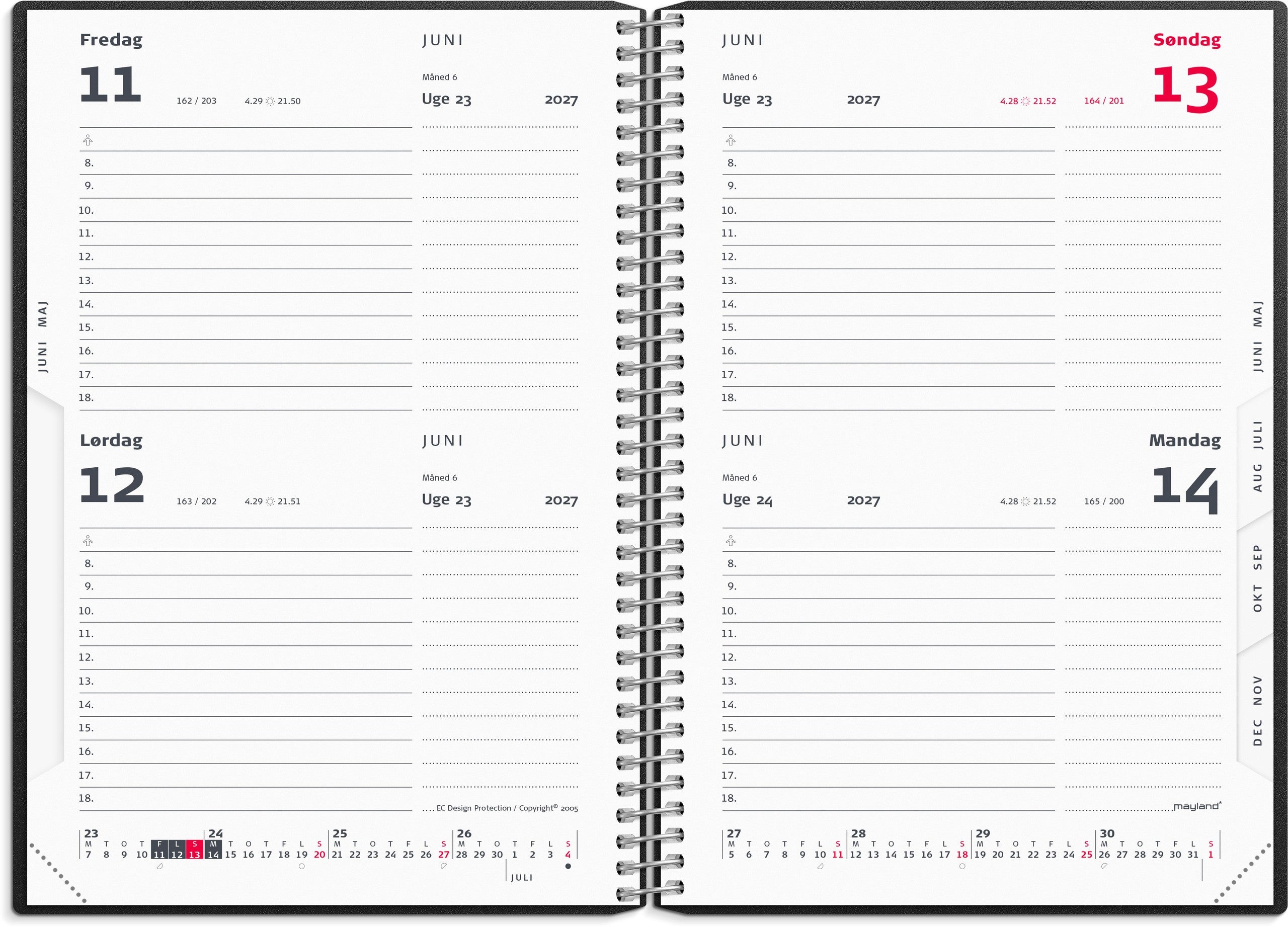 2-dages-kalender sort PP-plast 2027