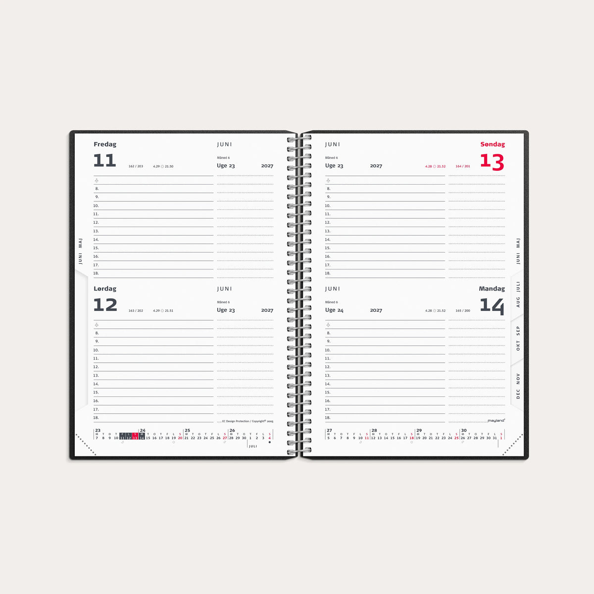 2-dages-kalender sort PP-plast 2027