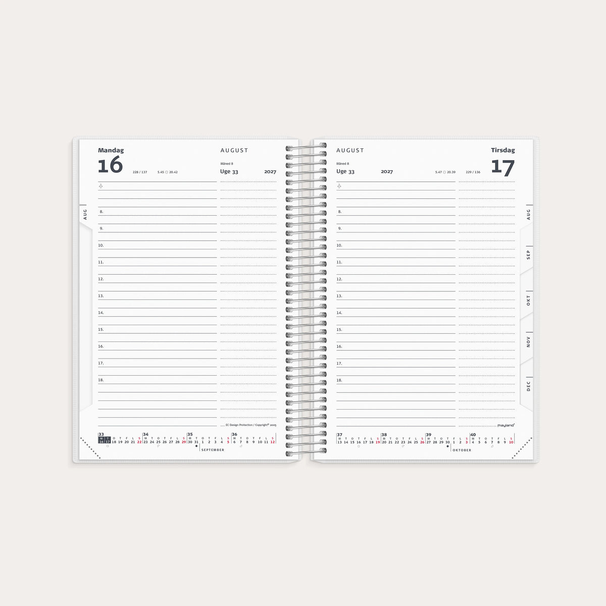 Dagkalender m/4 illu. PP-plast 2027