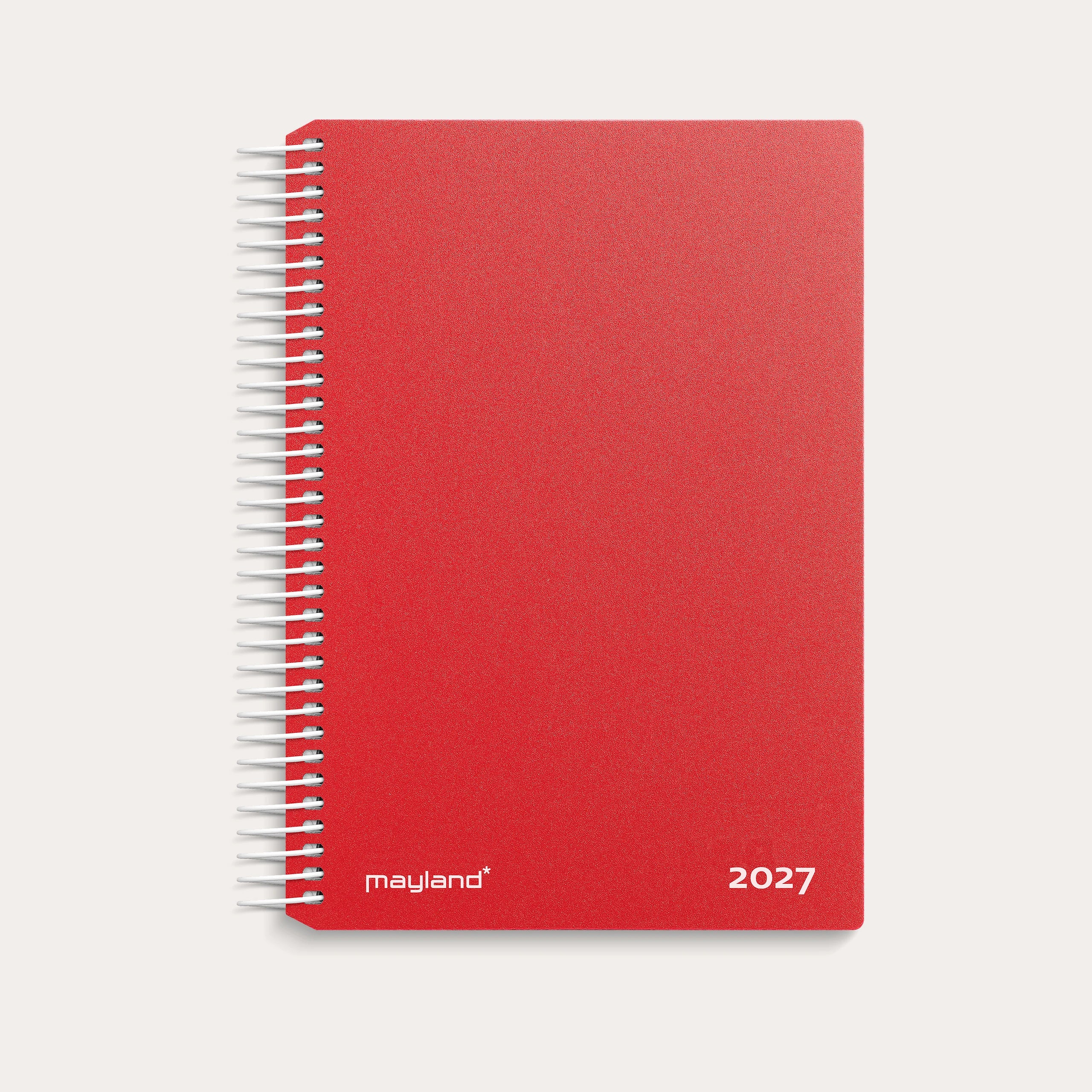 Dagkalender rød PP-plast 2027