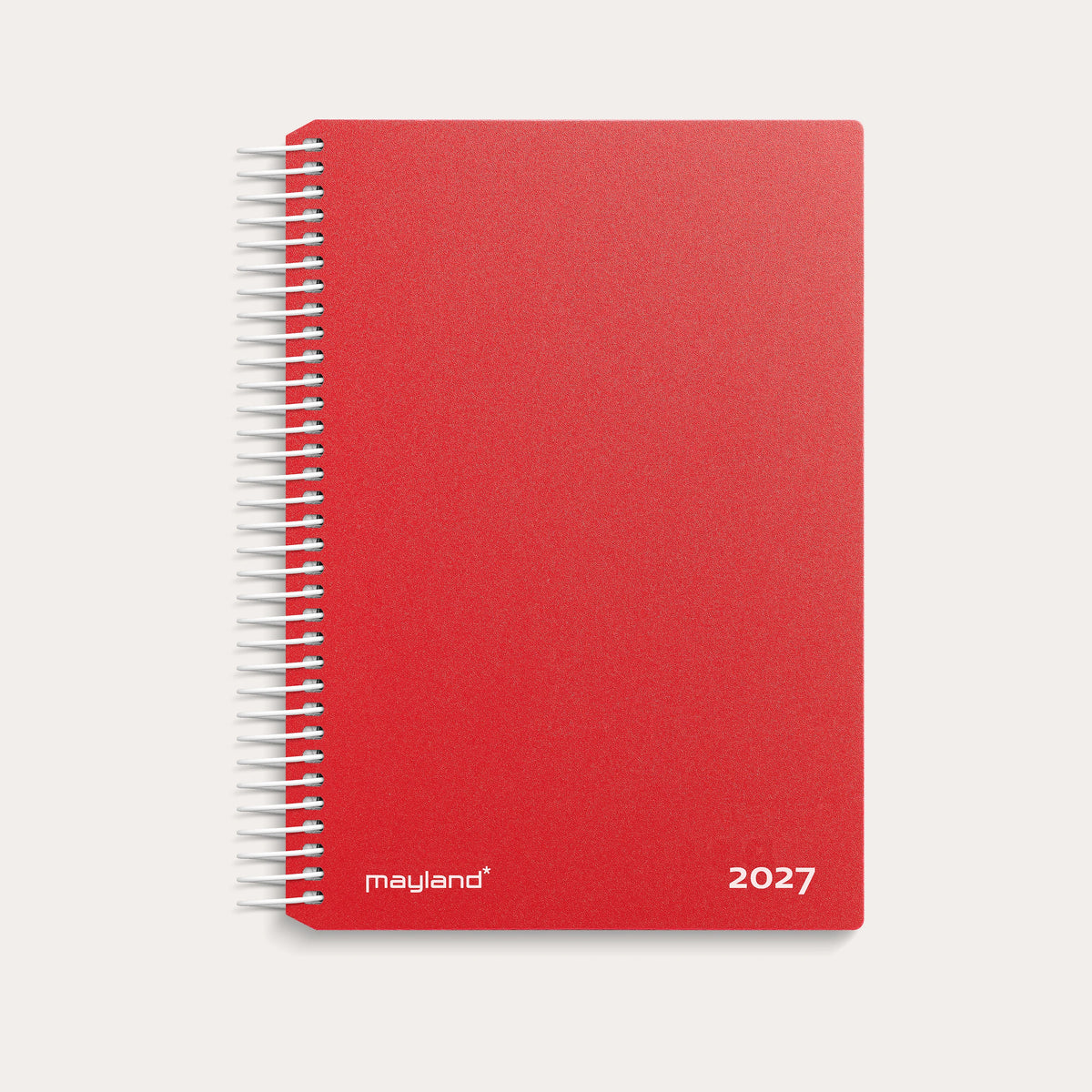 Dagkalender rød PP-plast 2027