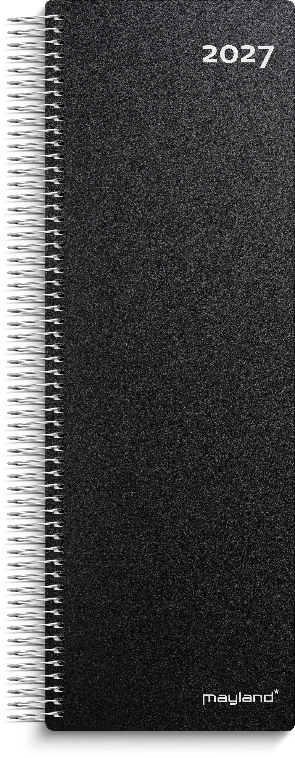 Spiralnoteringskalender dag sort PP-plast 2027