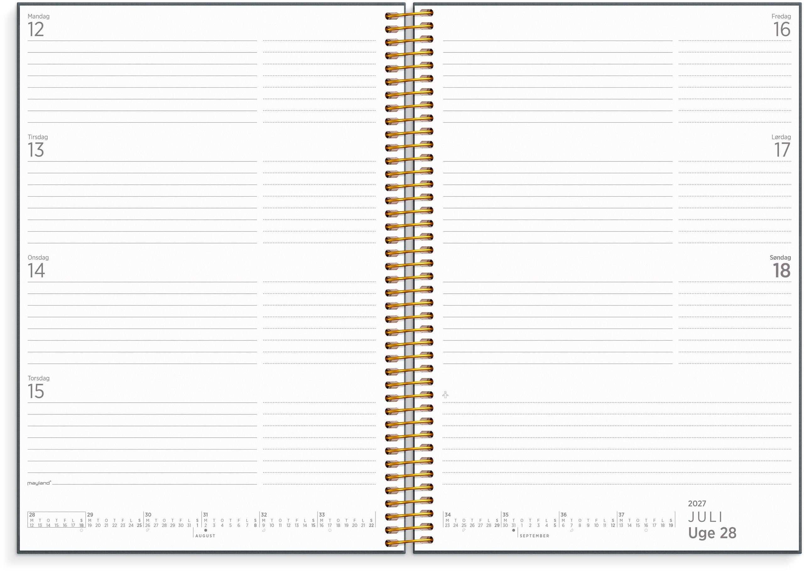 Organizer & Notes A5 ugekalender 2027