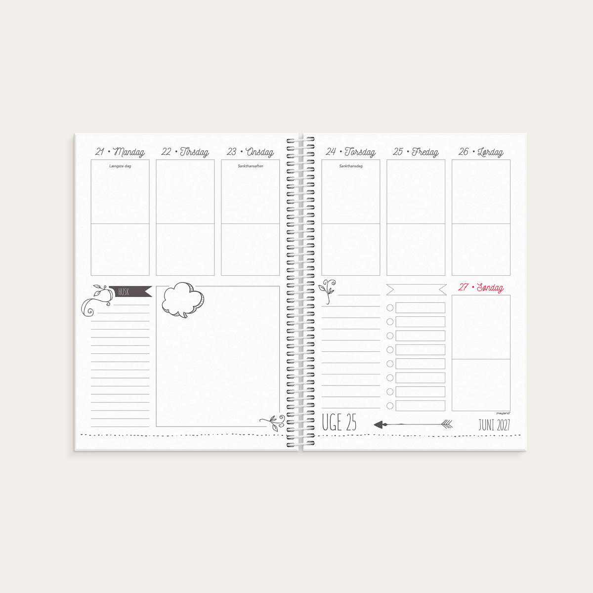 Doodle I A5 ugekalender 2027