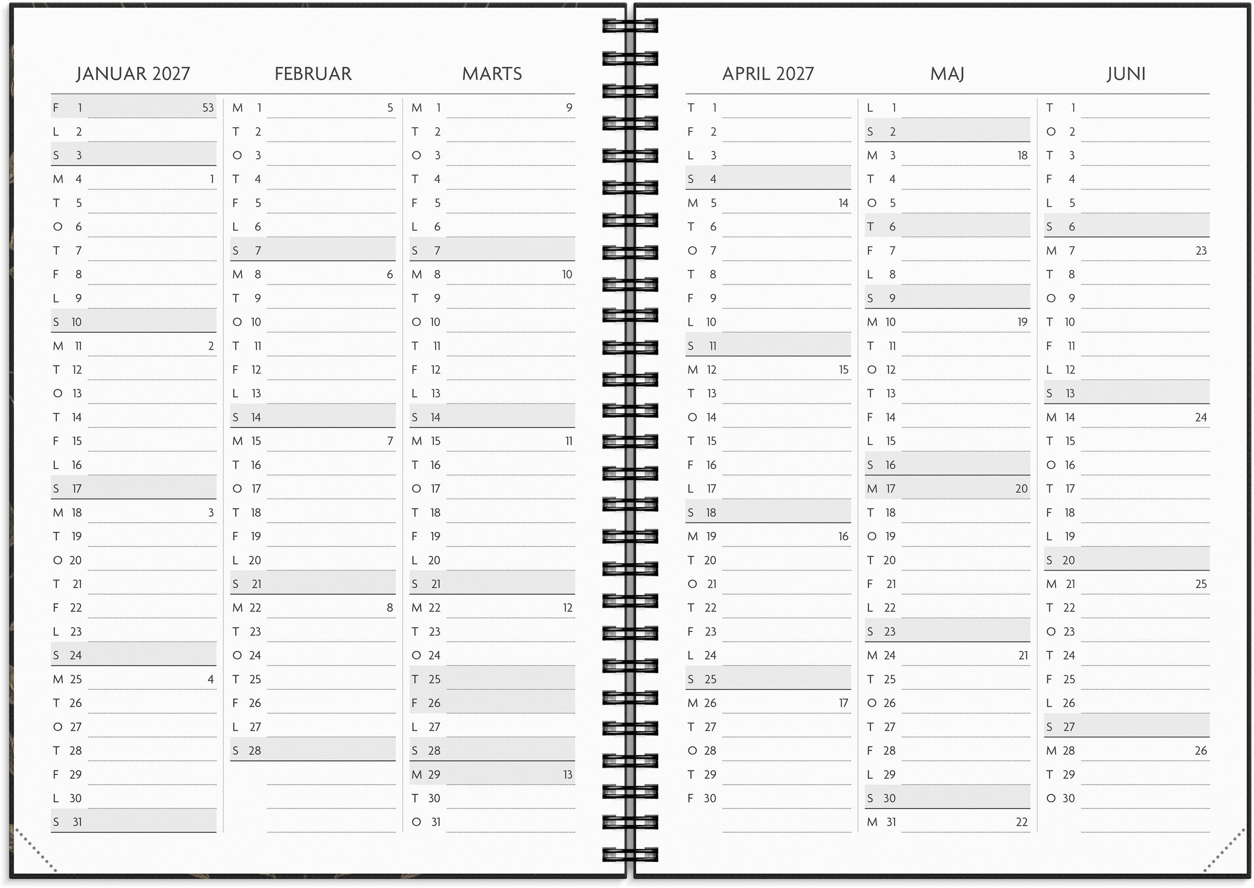 Få det gjort A5 ugekalender 2027