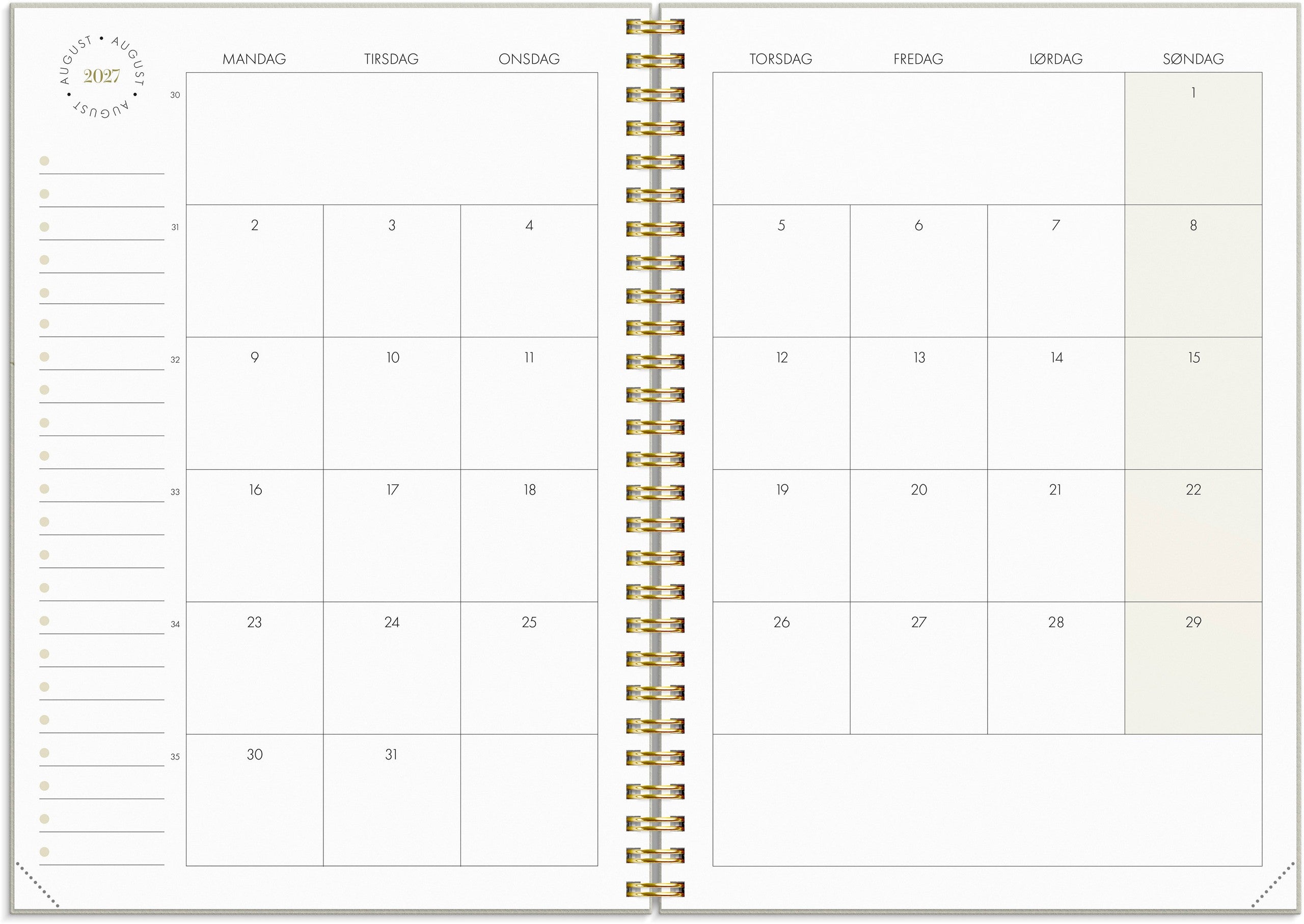 Life Planner Essentials A5 ugekalender 2027
