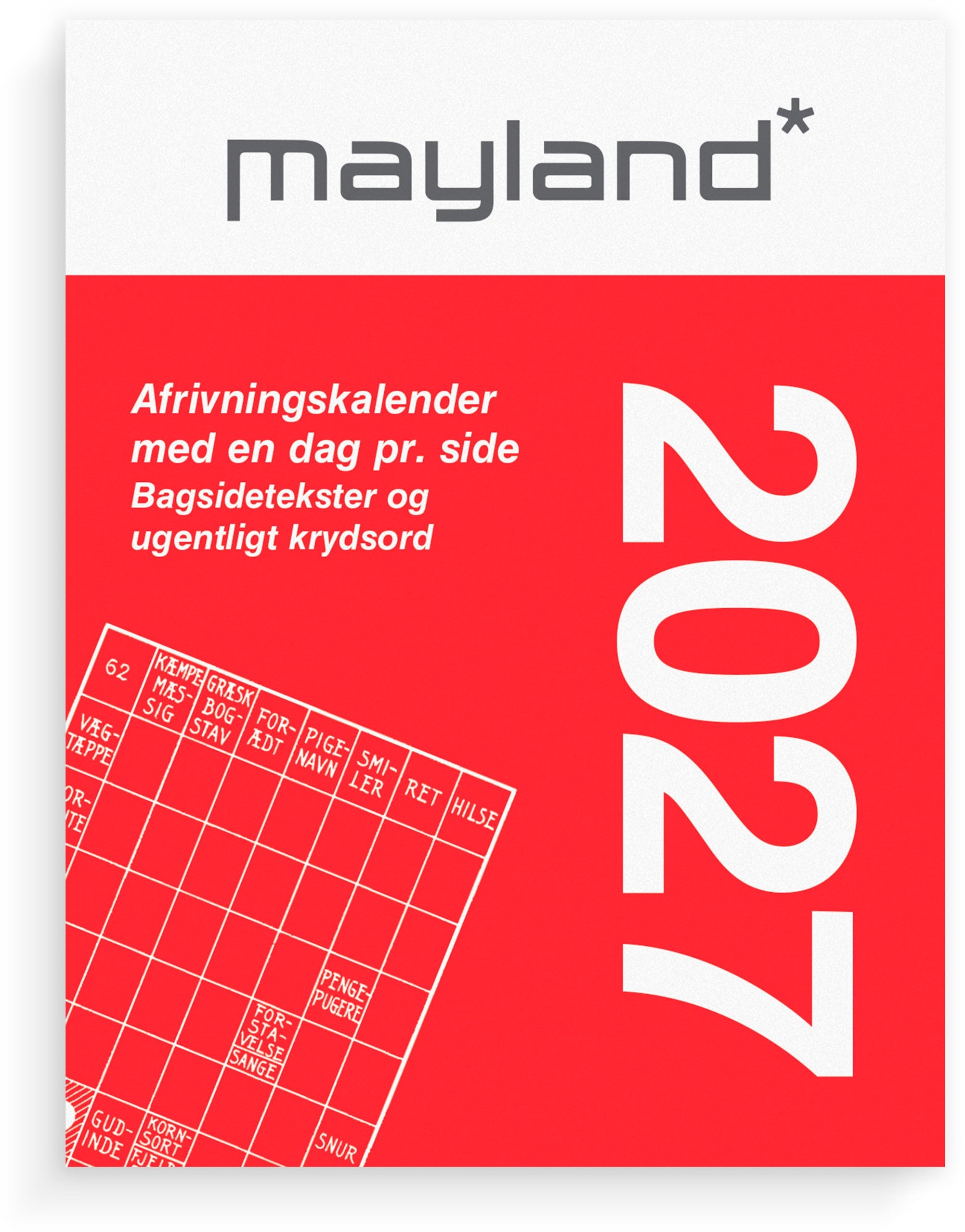 Broderikalender m/split og bagsidetekst 2027