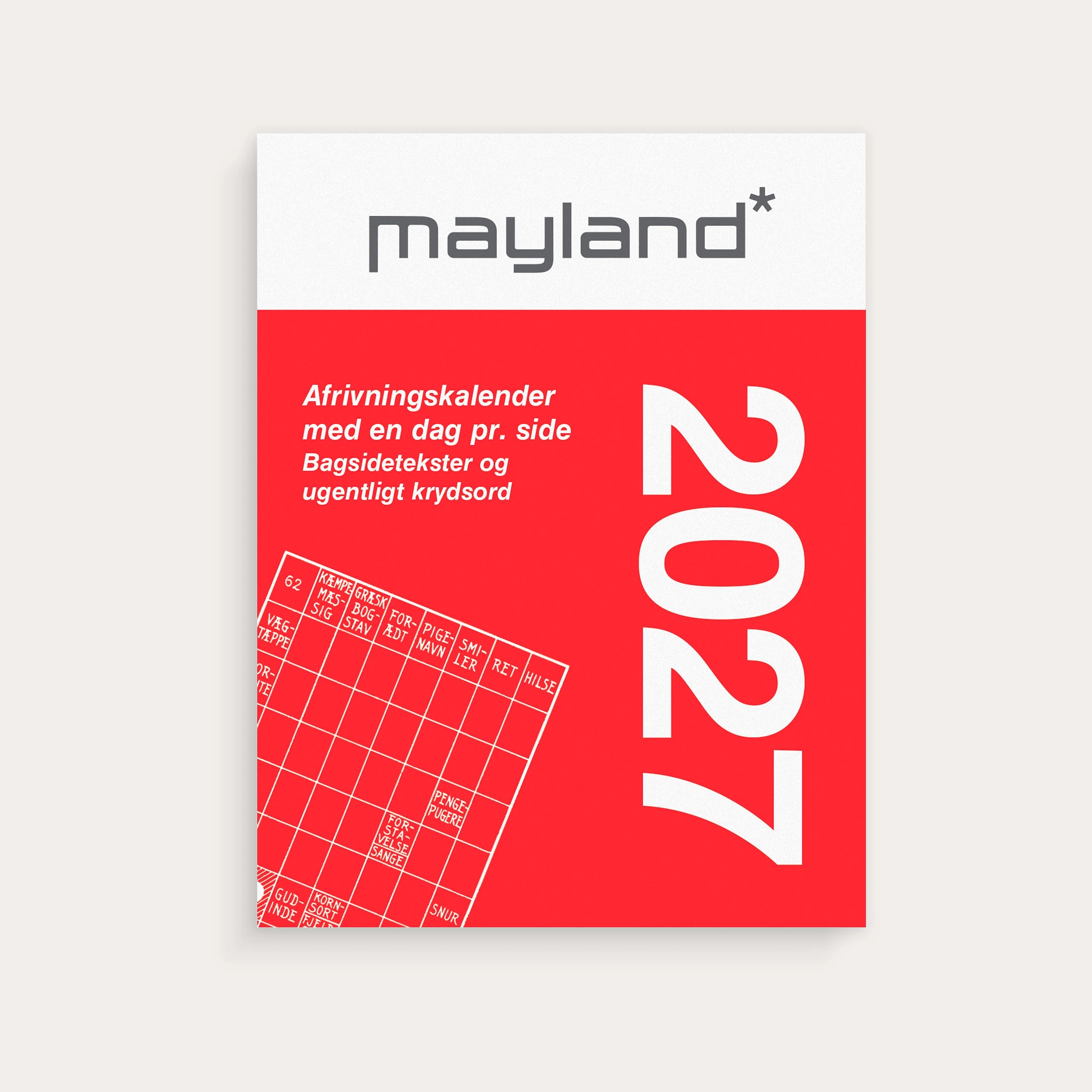 Broderikalender m/split og bagsidetekst 2027