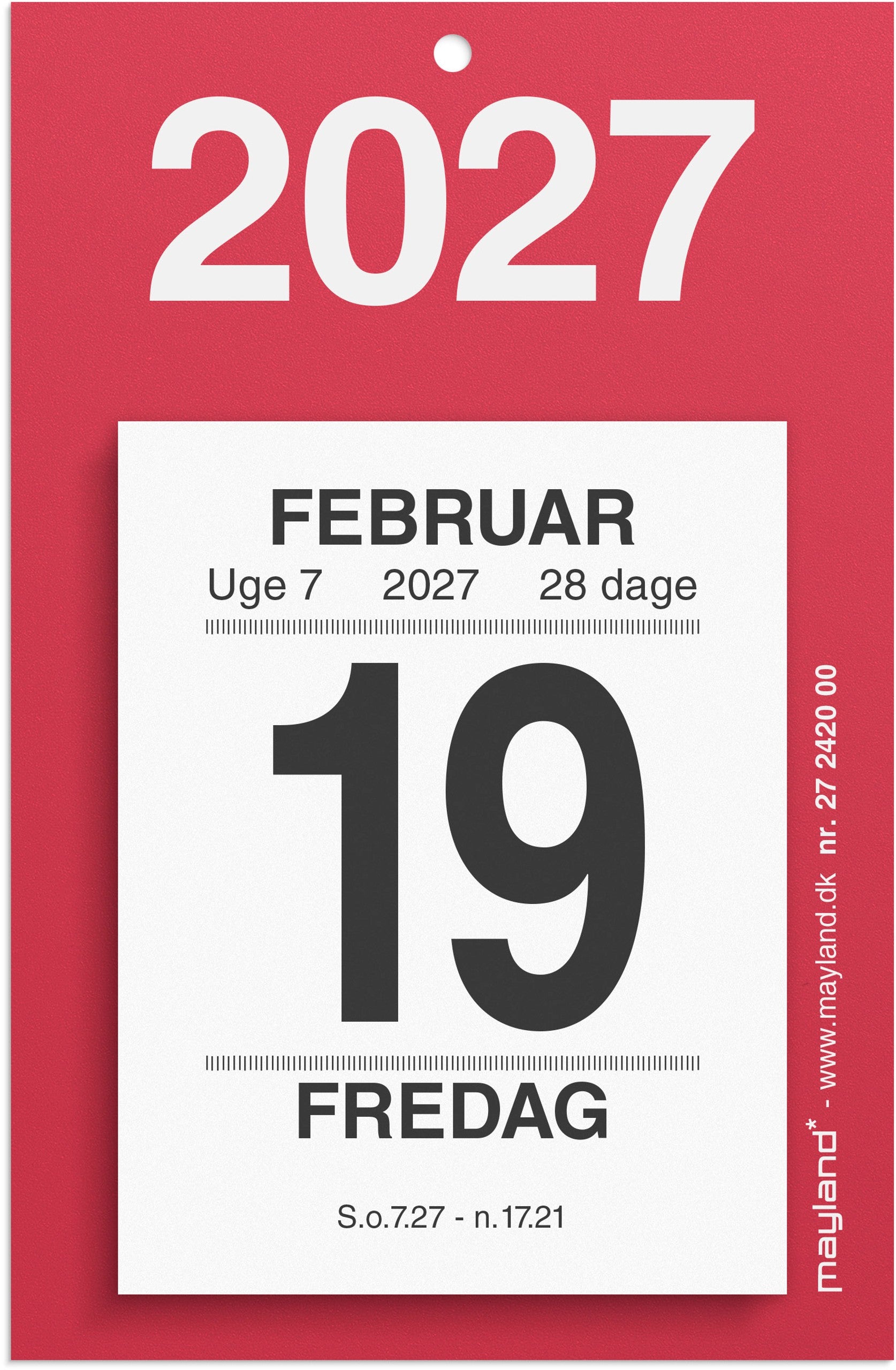 Lille afrivningskalender m/bagsidetekst 2027