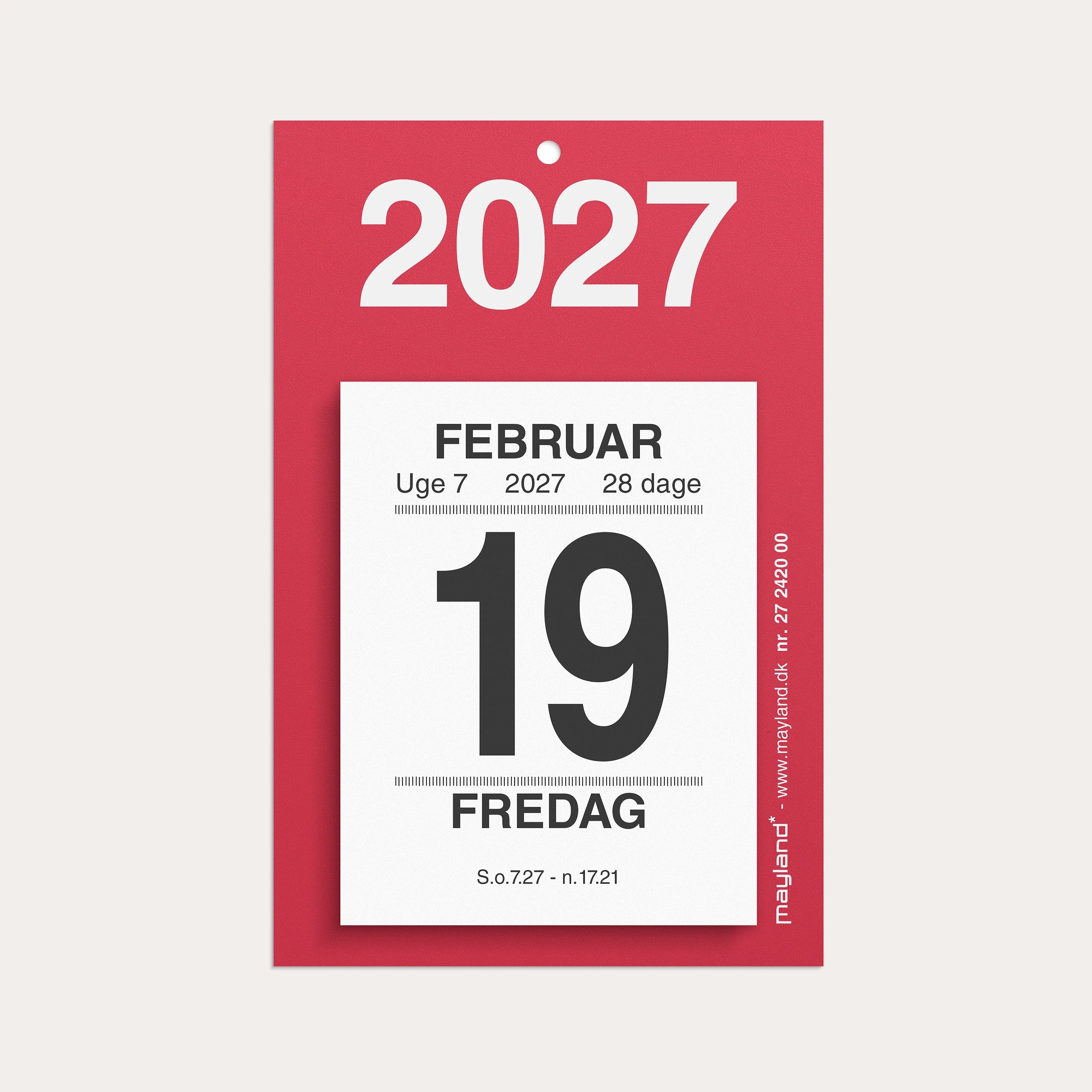Lille afrivningskalender m/bagsidetekst 2027