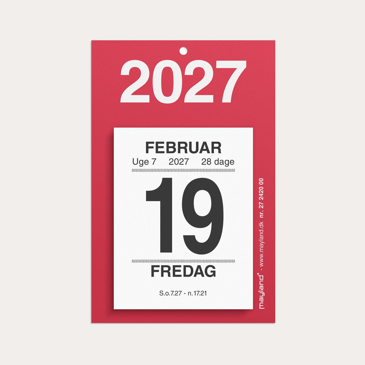 Lille afrivningskalender m/bagsidetekst 2027