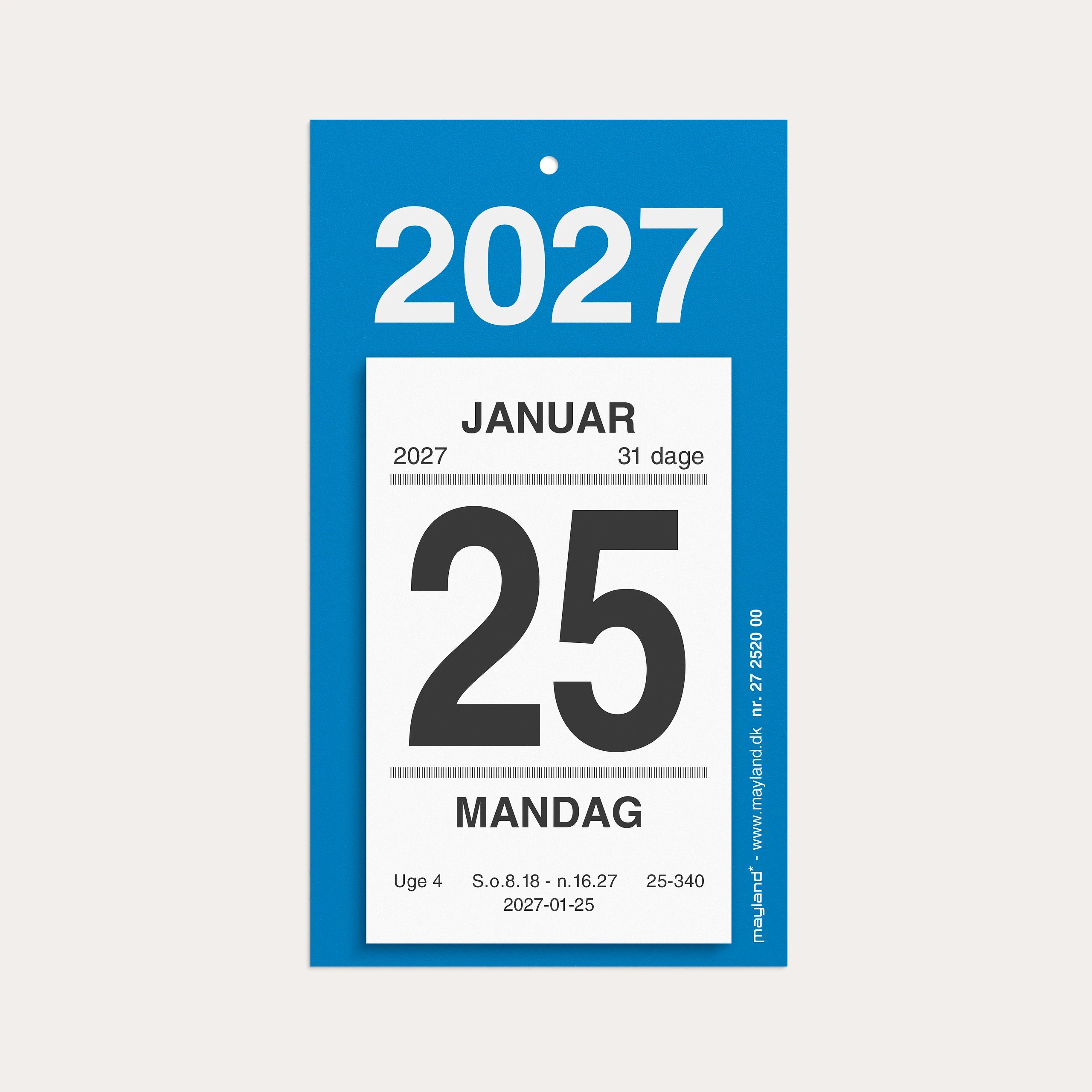Afrivningskalender m/bagsidetekst 2027