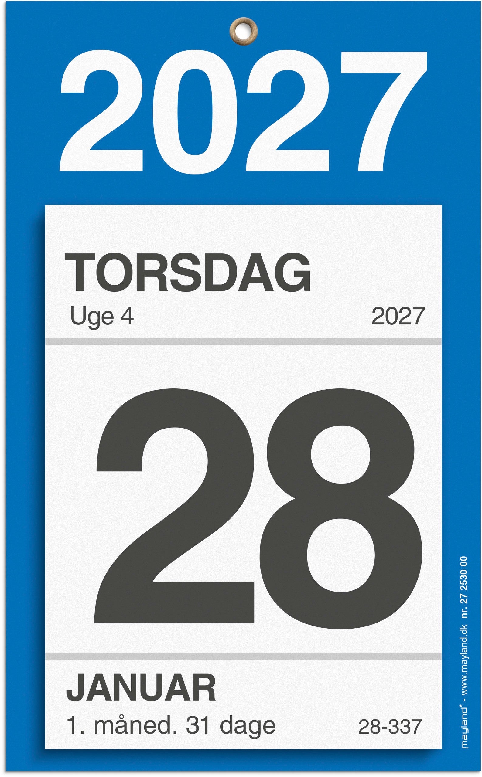 Kontorafrivningskalender m/bagsidetekst 2027