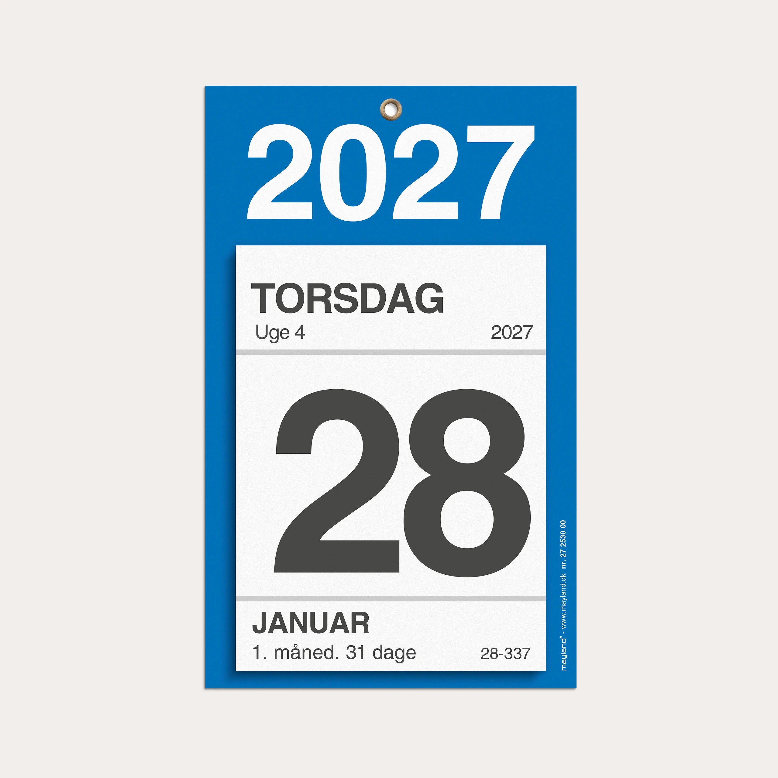 Kontorafrivningskalender m/bagsidetekst 2027