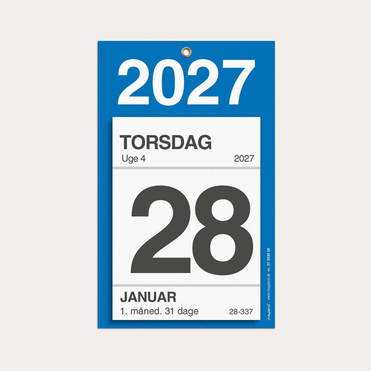 Kontorafrivningskalender m/bagsidetekst 2027