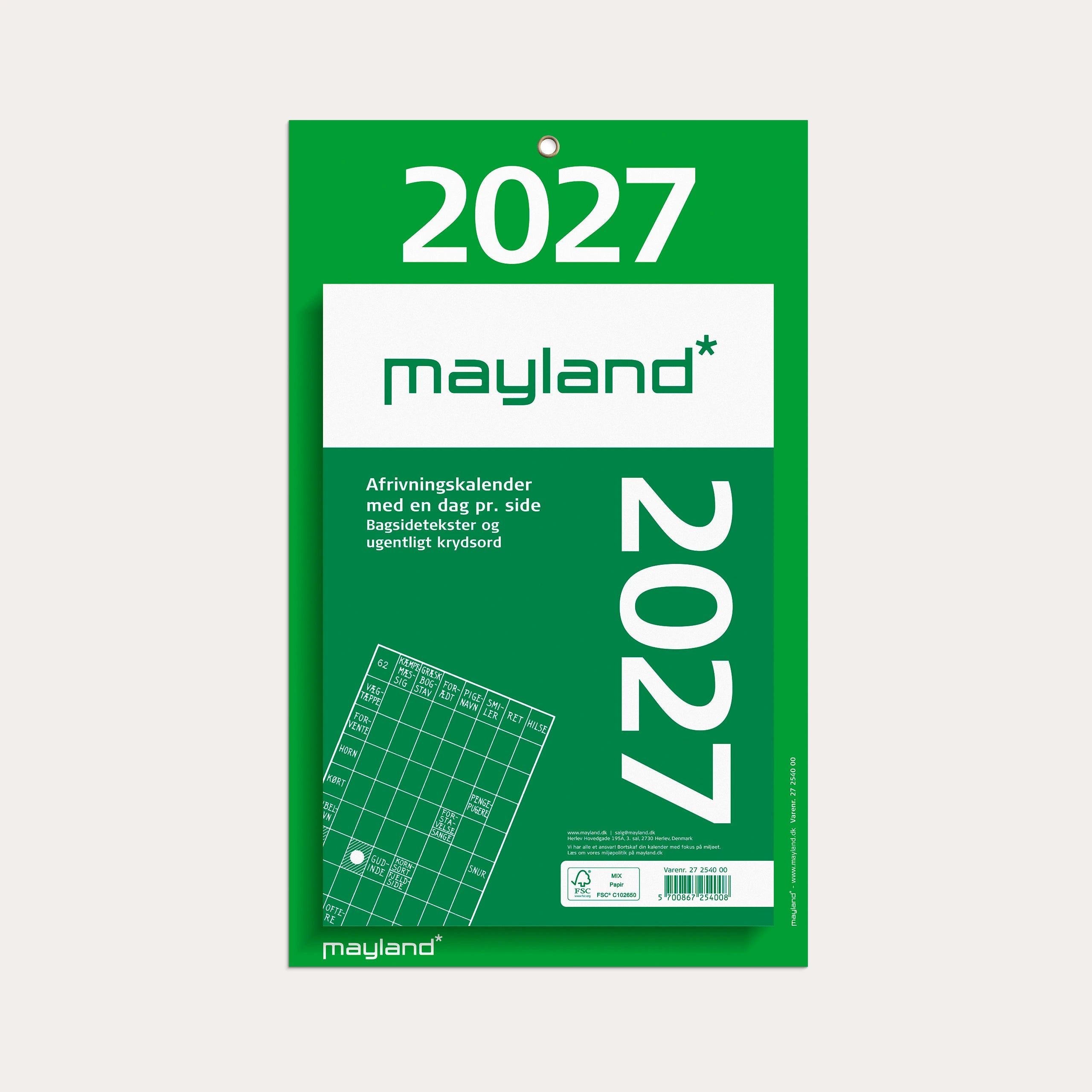Kæmpeafrivningskalender m/bagsidetekst 2027