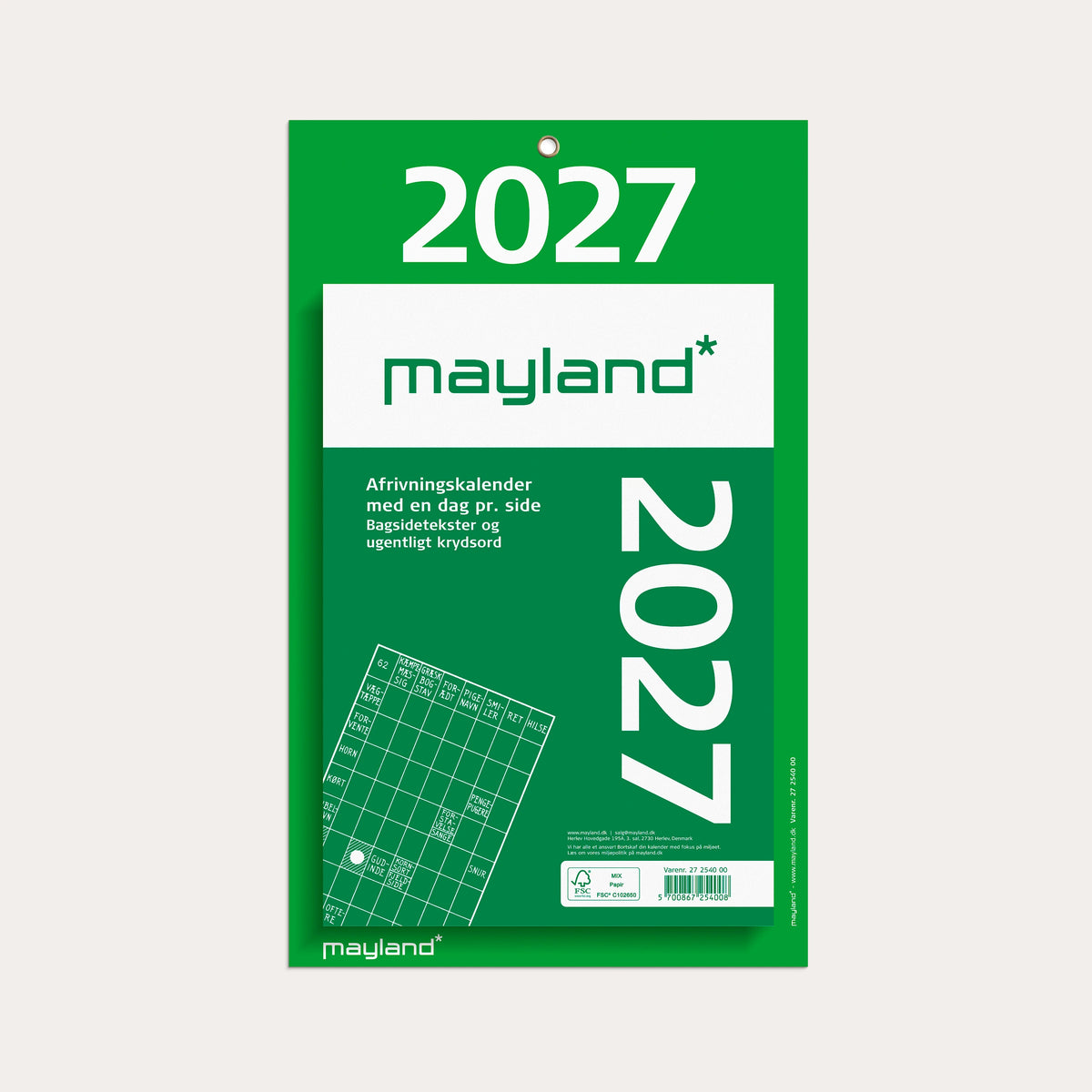 Kæmpeafrivningskalender m/bagsidetekst 2027