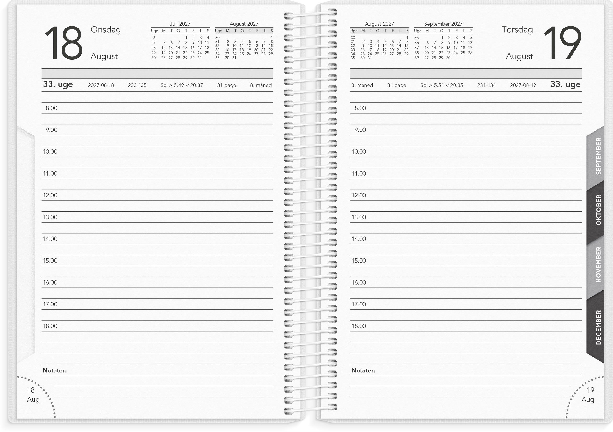 Basic dagkalender PP-plast 2027