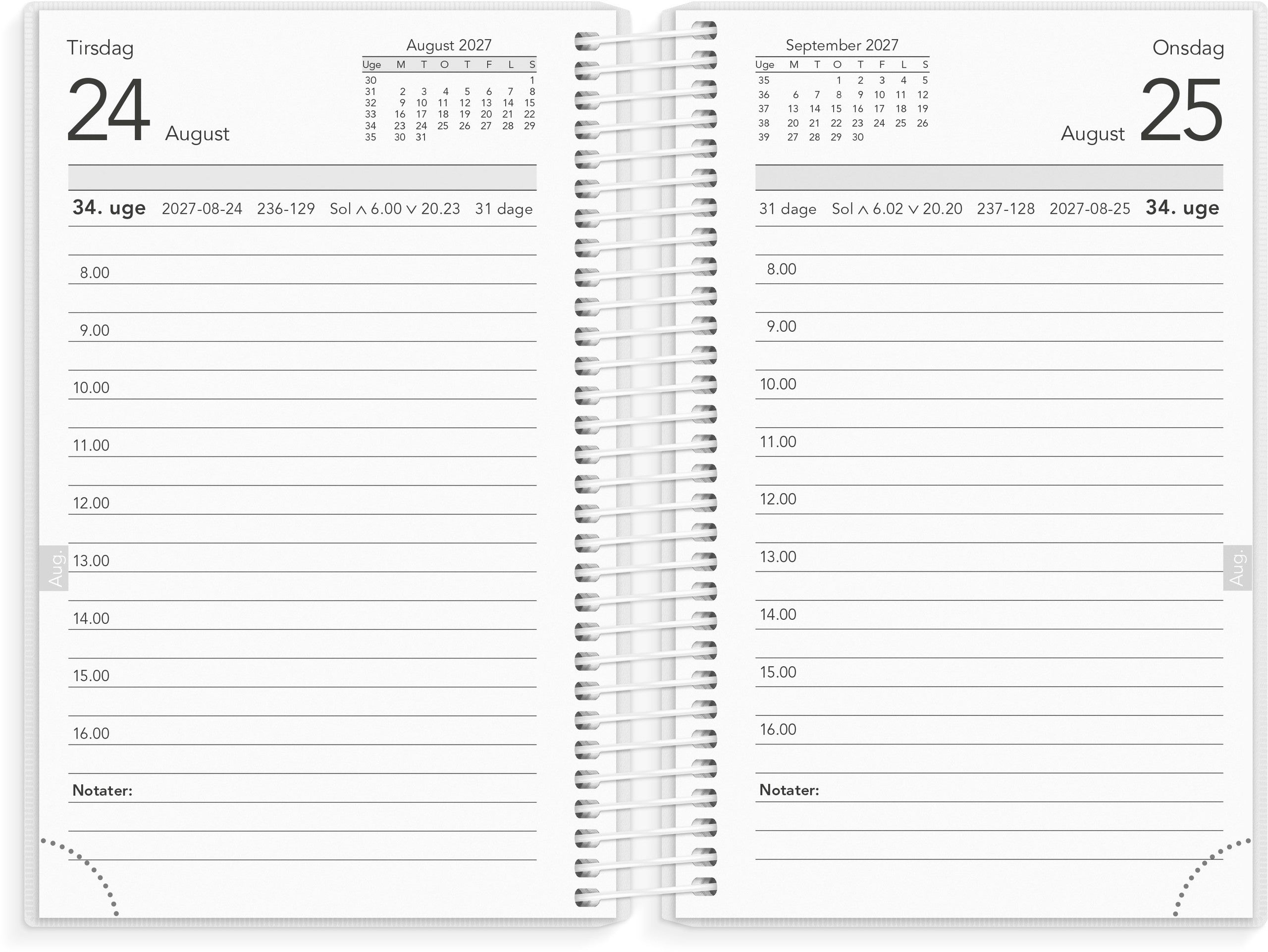 Basic mini dagkalender PP-plast 2027