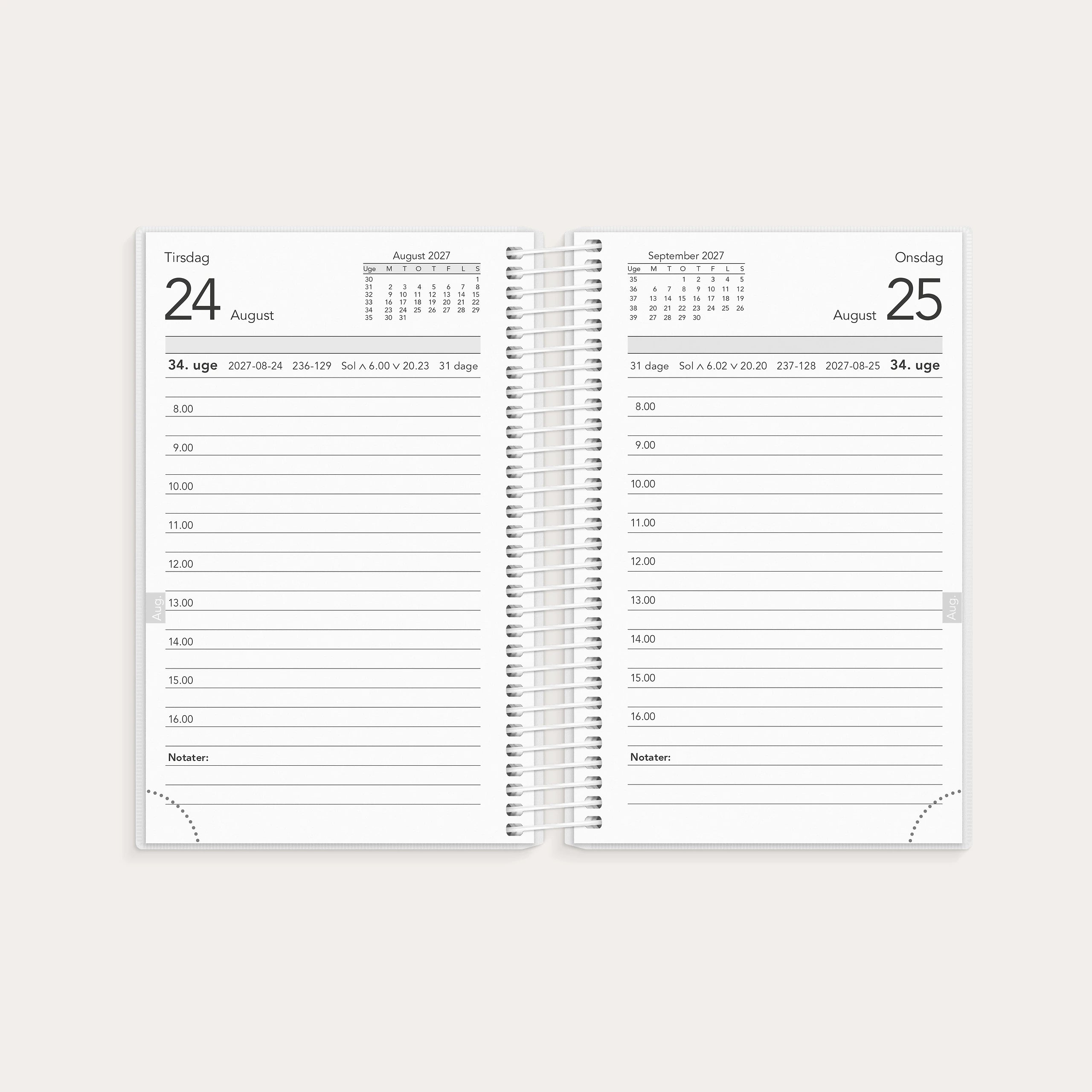 Basic mini dagkalender PP-plast 2027