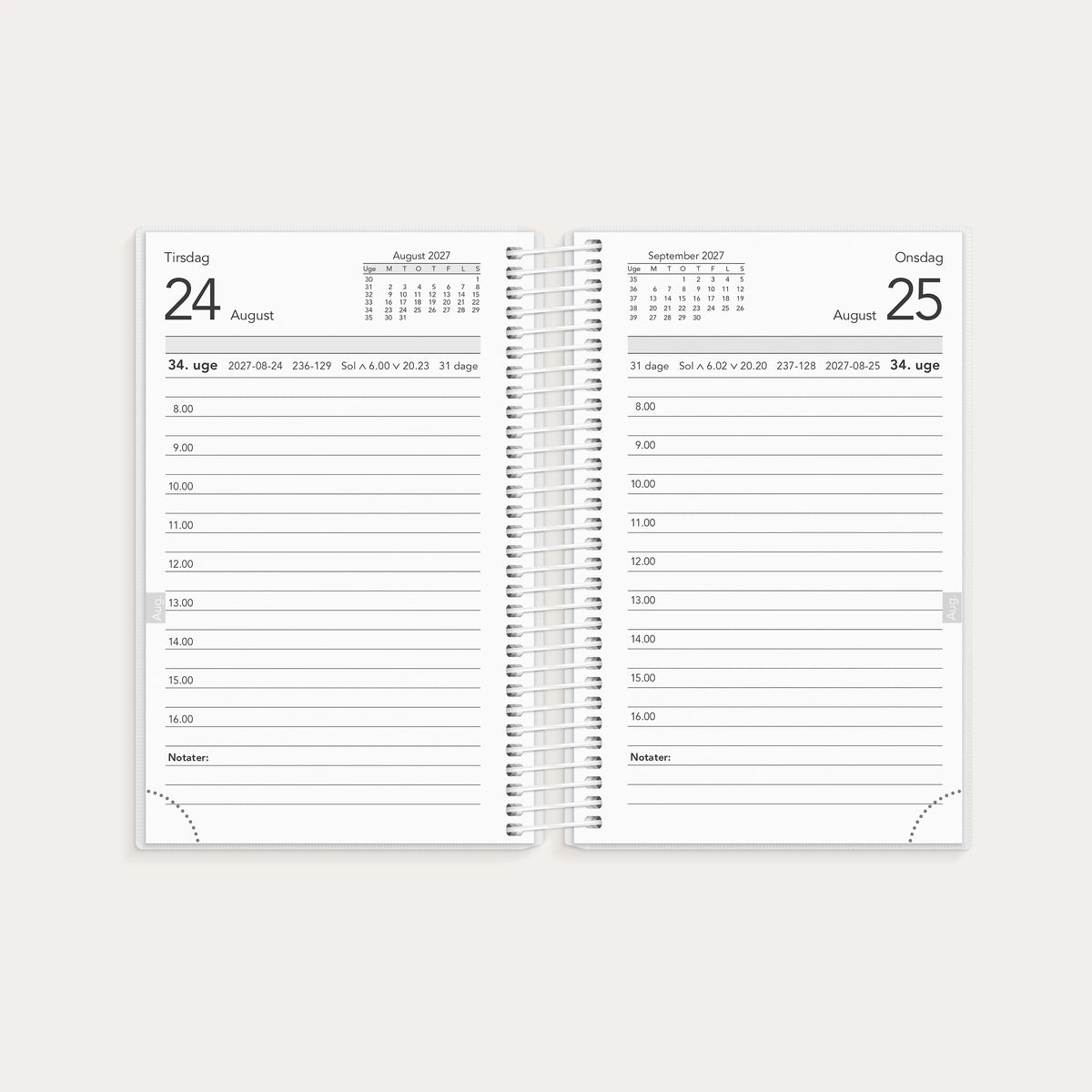 Basic mini dagkalender PP-plast 2027