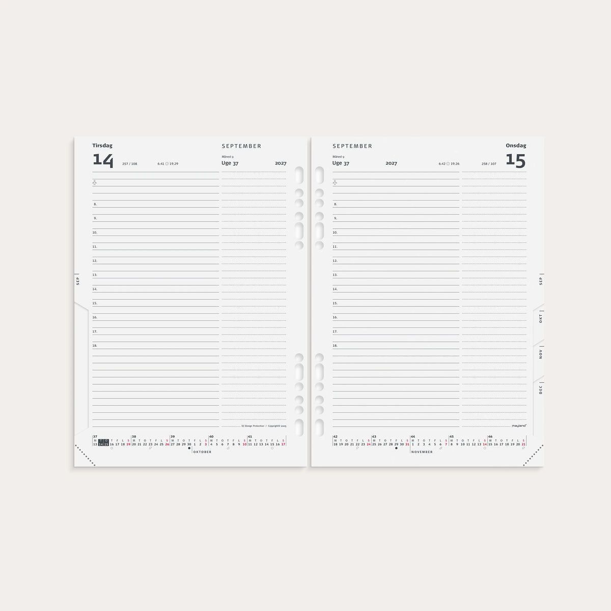 System A5 dagkalender REFILL 2027