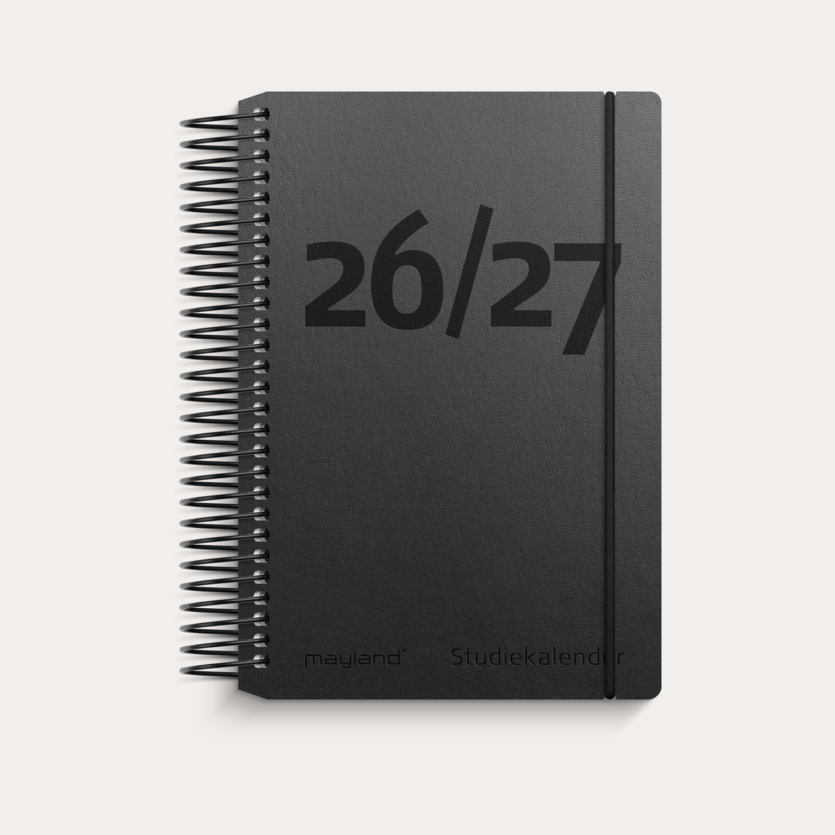 Studie Mini dagkalender sort genbrugskarton 2026/2027