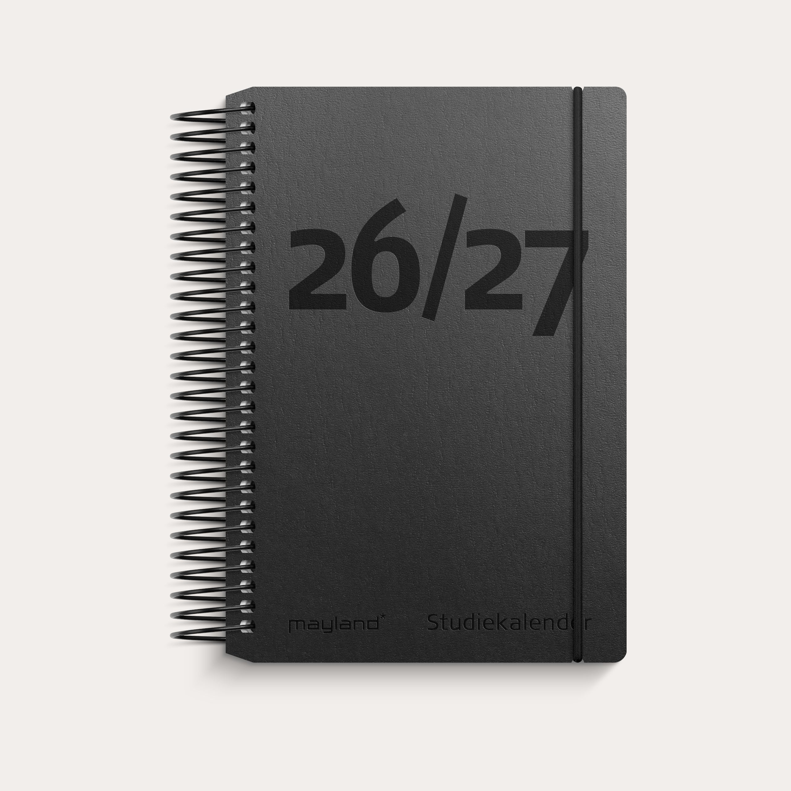 Studie Mini dagkalender sort genbrugskarton 2026/2027