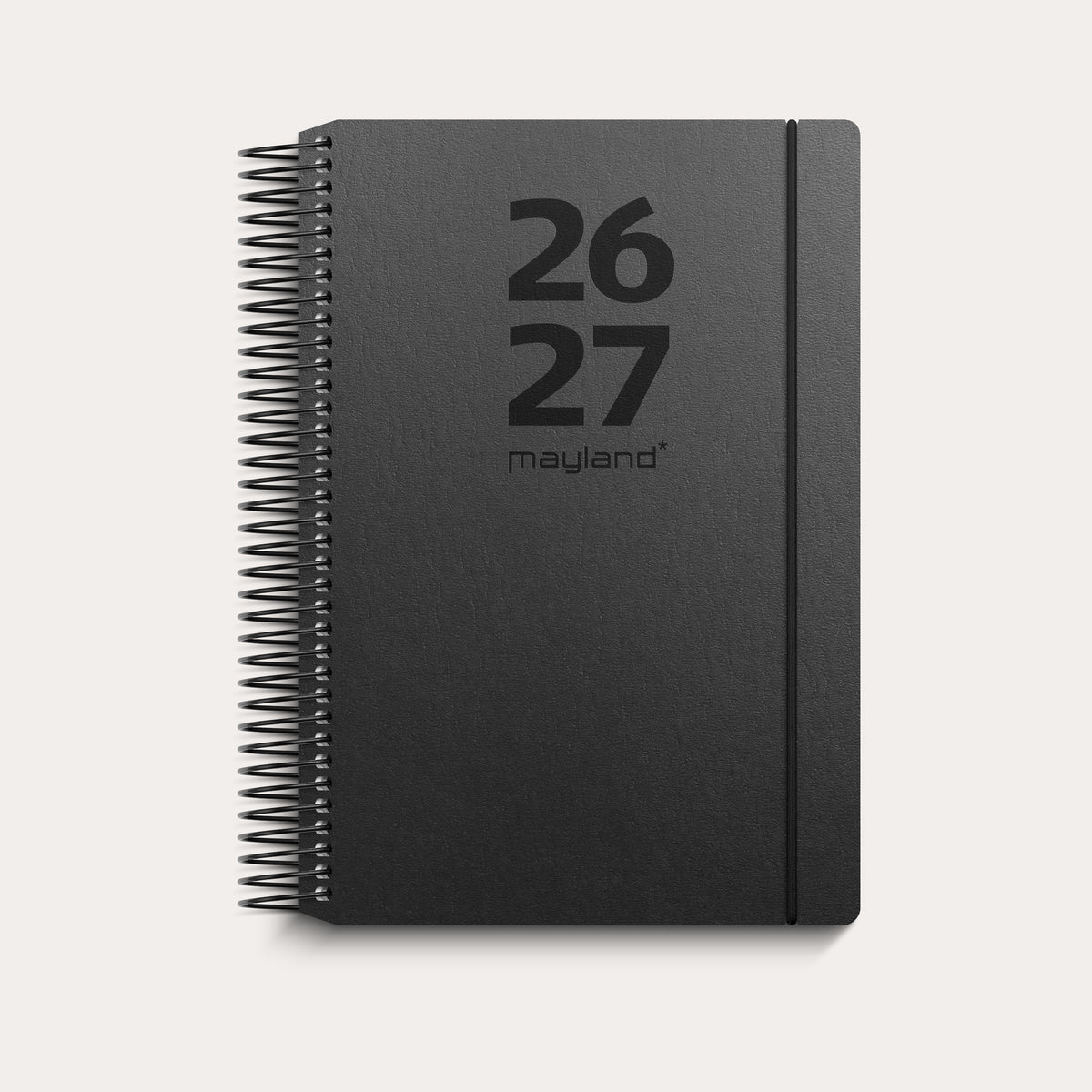 Studie Stor dagkalender sort genbrugskarton 2026/2027
