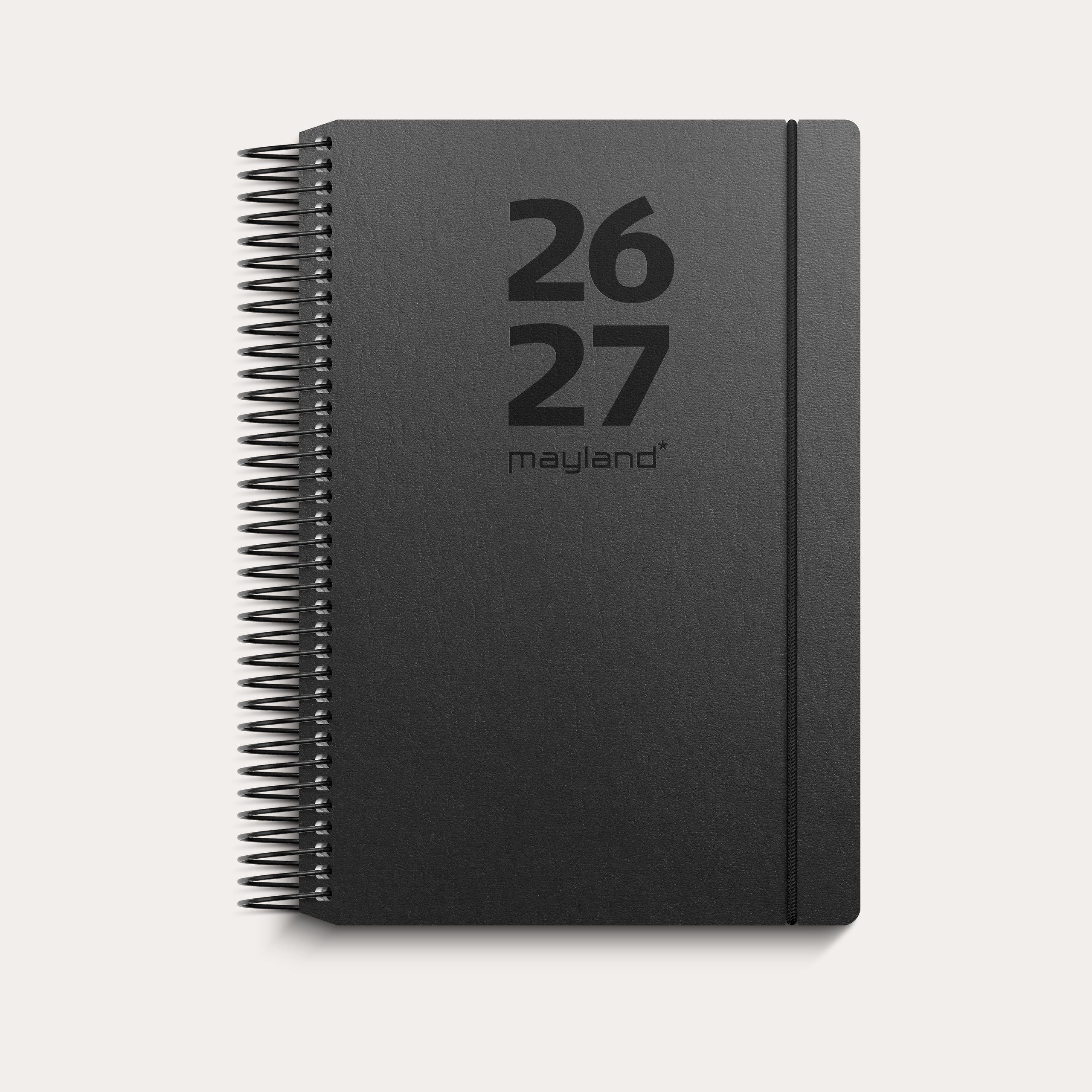 Studie Stor dagkalender sort genbrugskarton 2026/2027