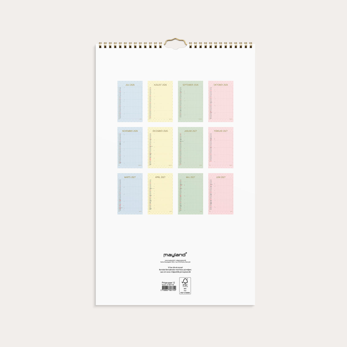 Studie Familiekalender Color 2026/2027