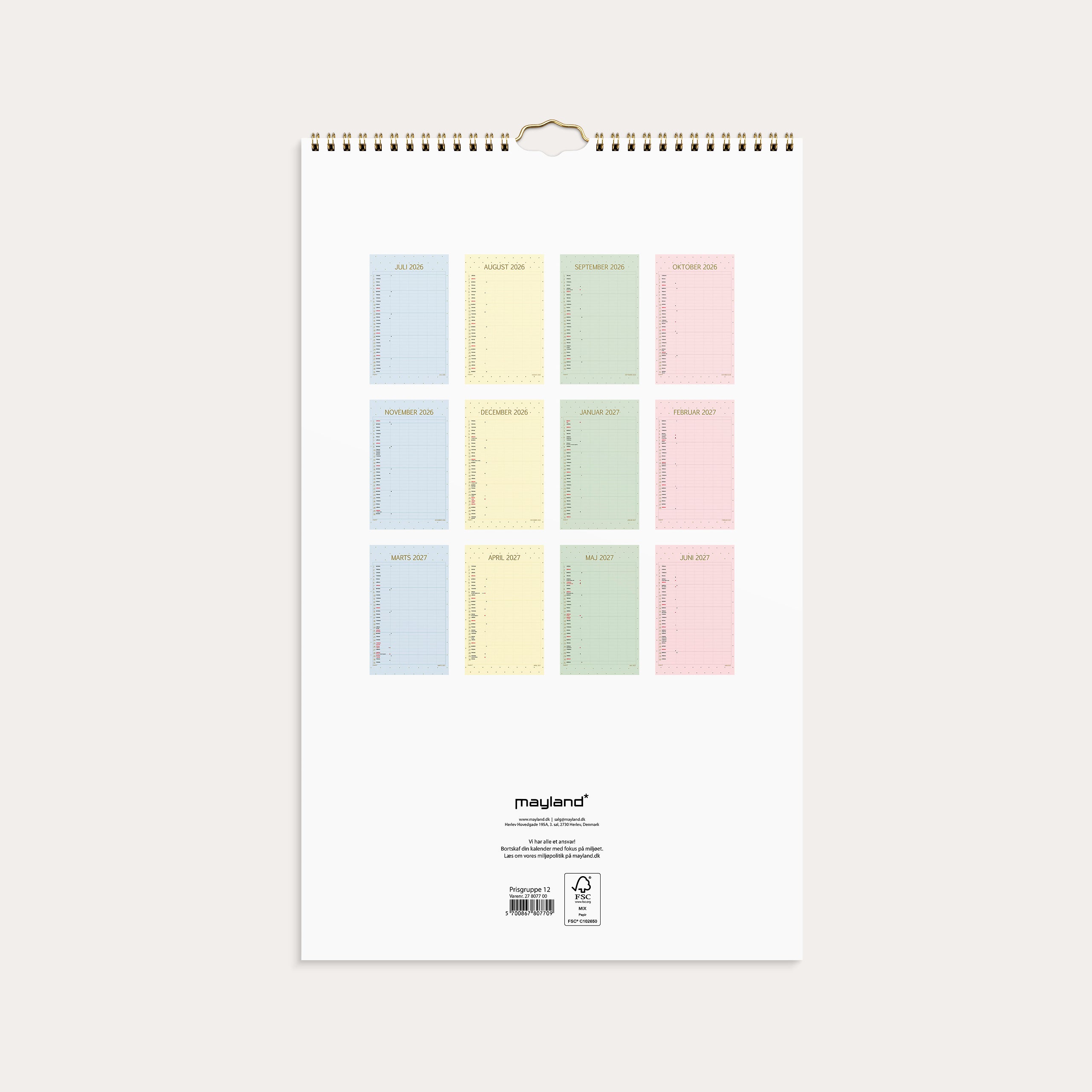 Studie Familiekalender Color 2026/2027