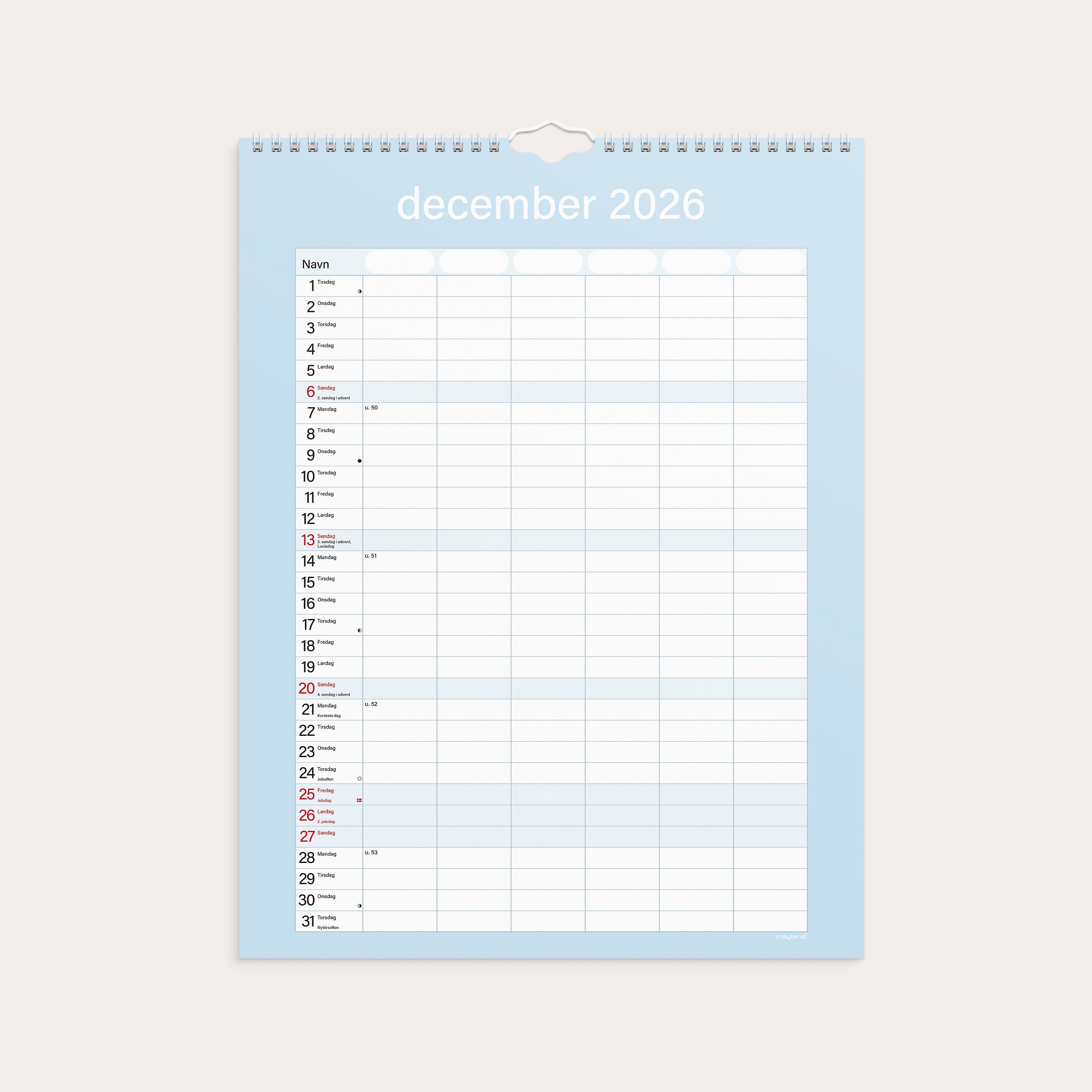 Studie Familiekalender Simply 2026/2027