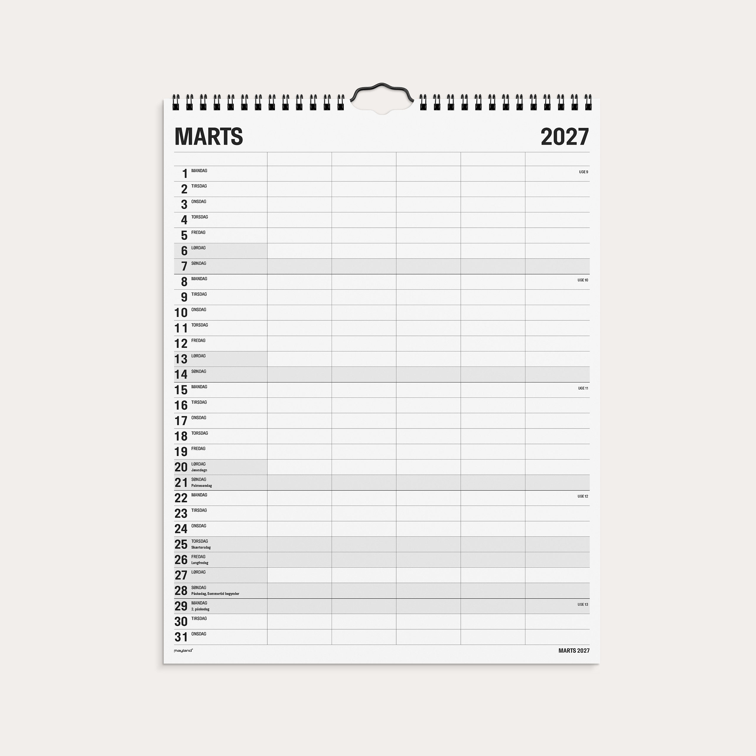 Studie Familiekalender Black and White 5 kol. 2026/2027