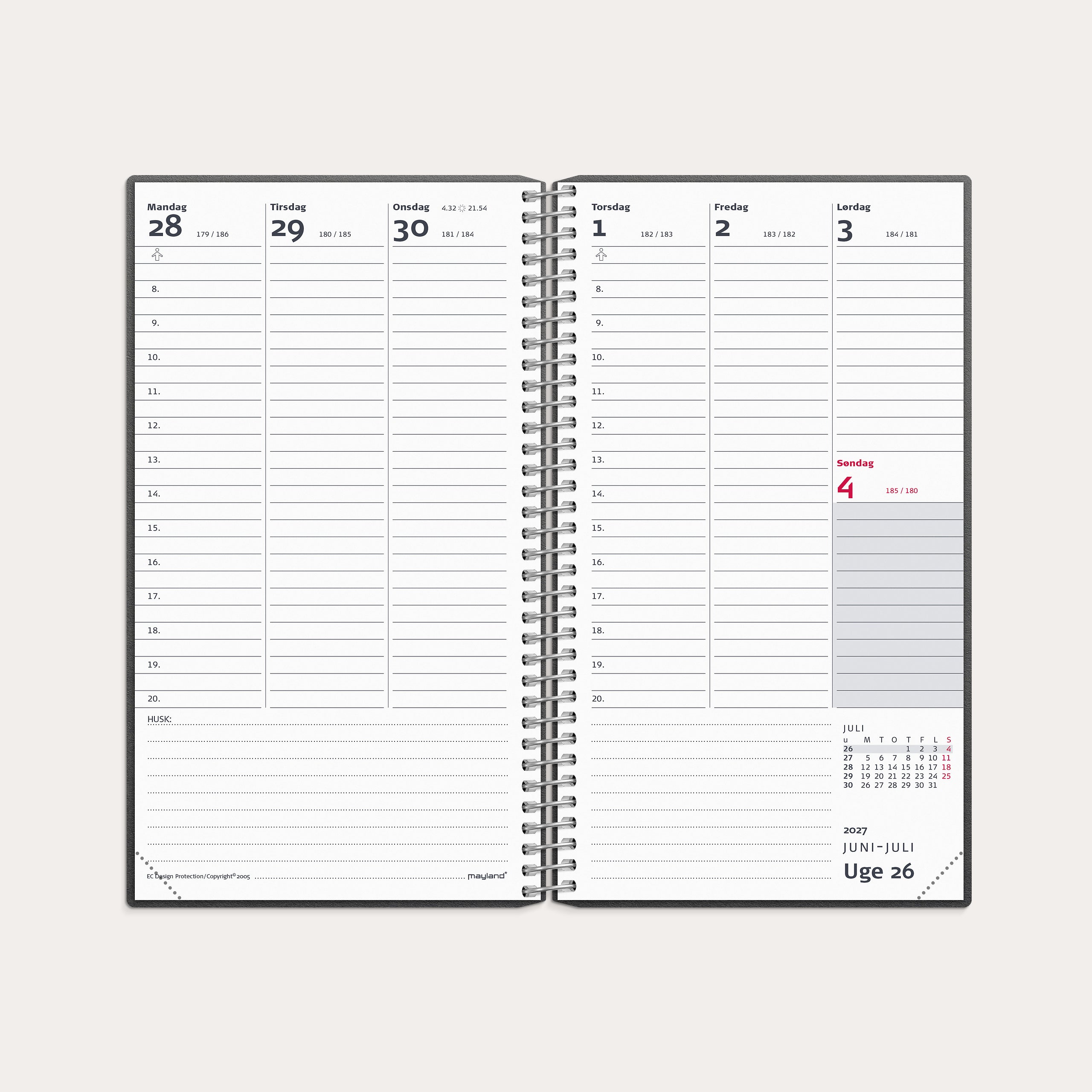 Studie Lille Lærerkalender matsort genbrugskarton 2026/2027