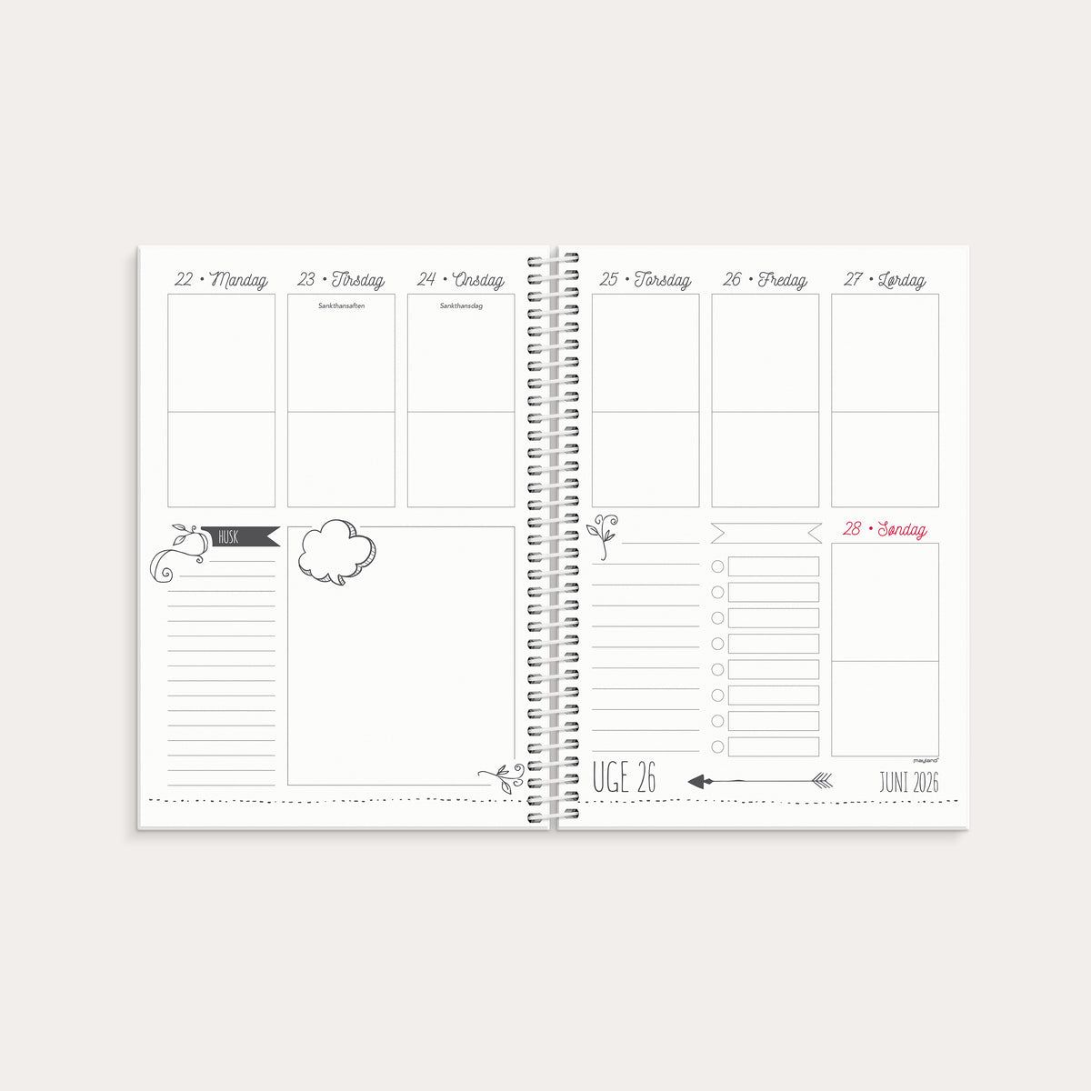 Studie Doodle I A5 ugekalender 2026/2027