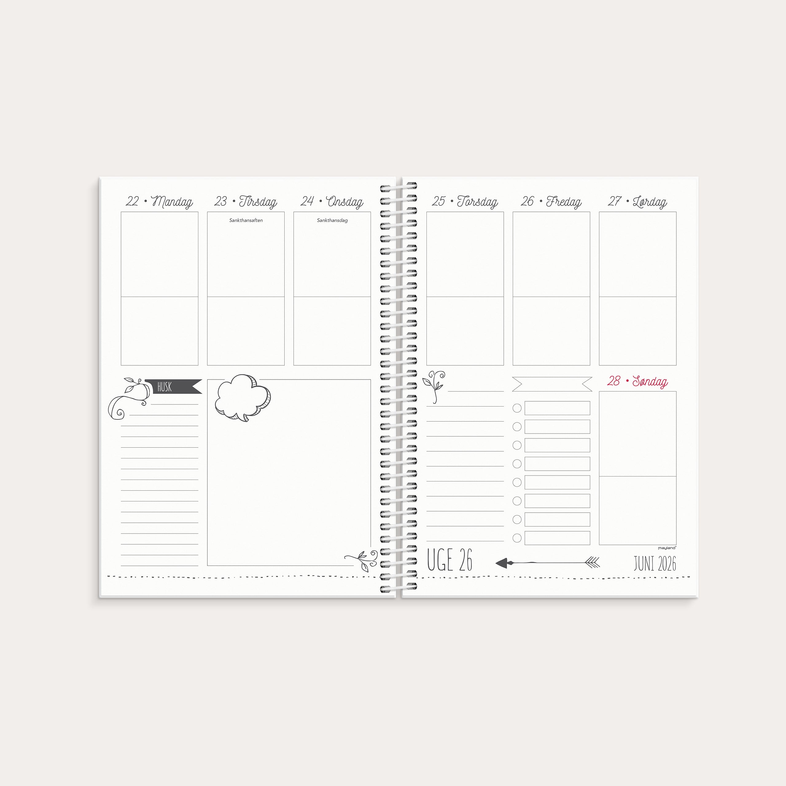 Studie Doodle I A5 ugekalender 2026/2027