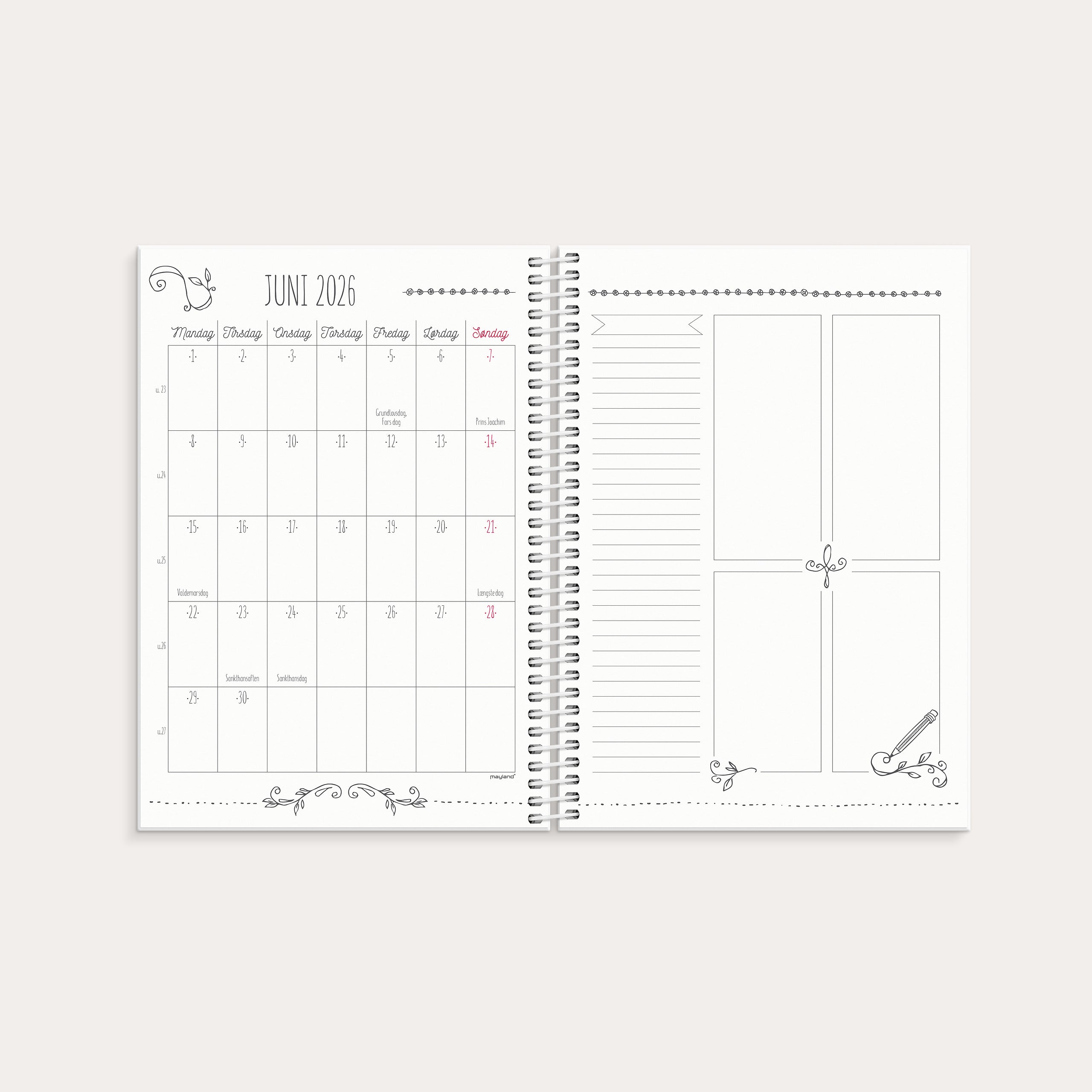 Studie Doodle I A5 ugekalender 2026/2027