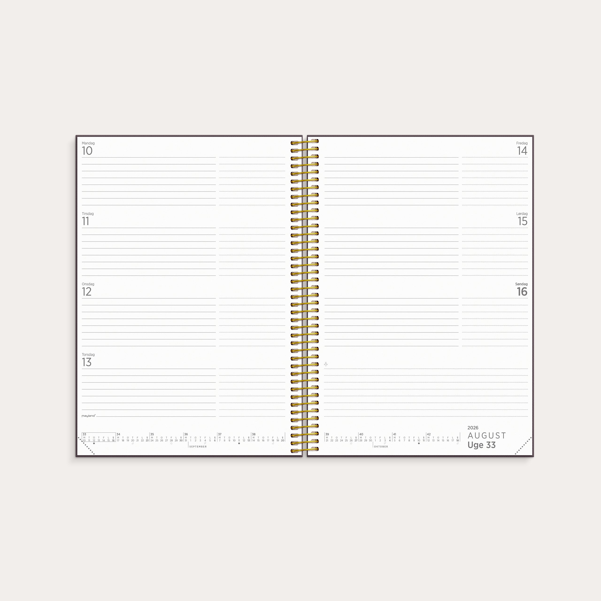 Studie Organizer & Notes A5 ugekalender design 2026/2027