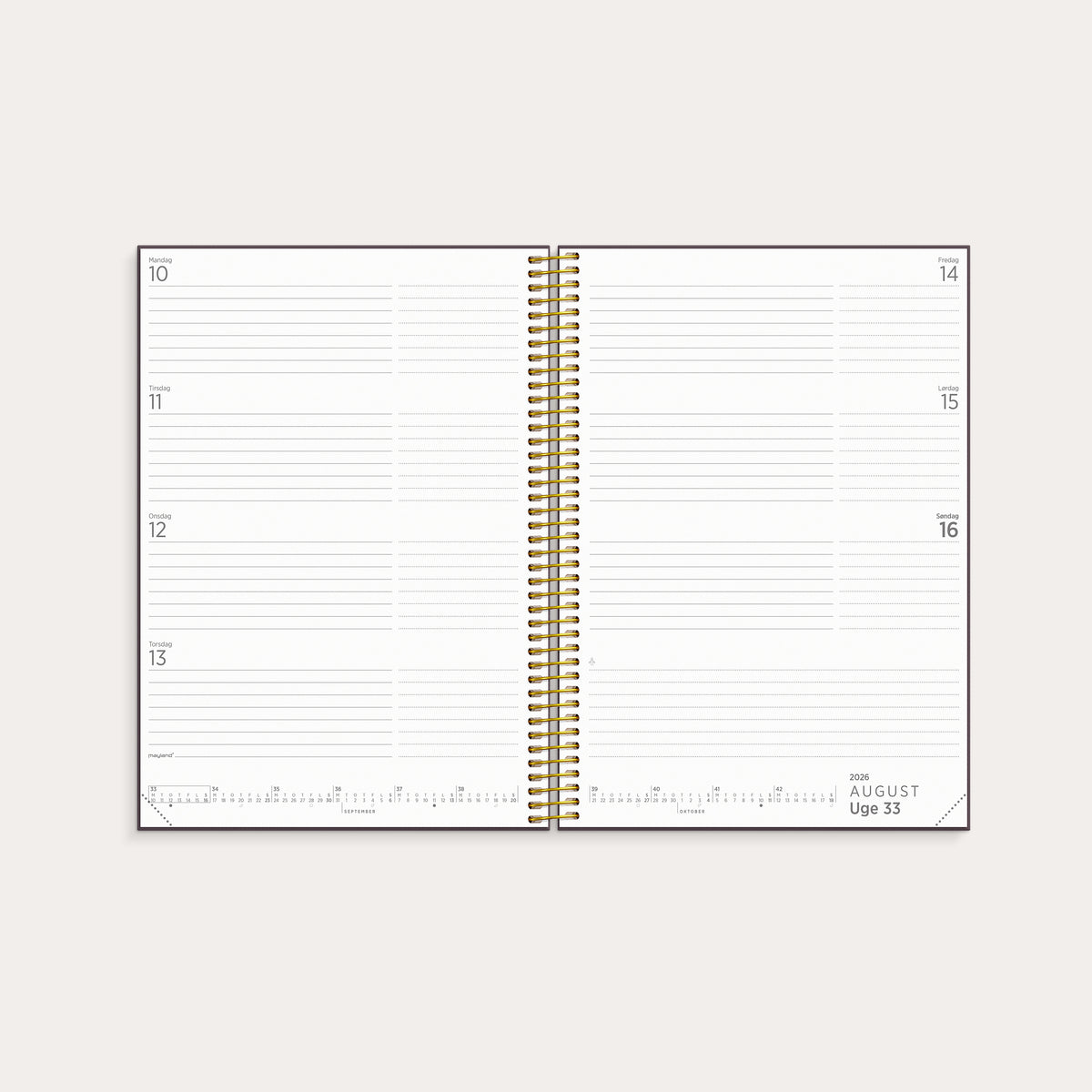 Studie Organizer & Notes A5 ugekalender design 2026/2027