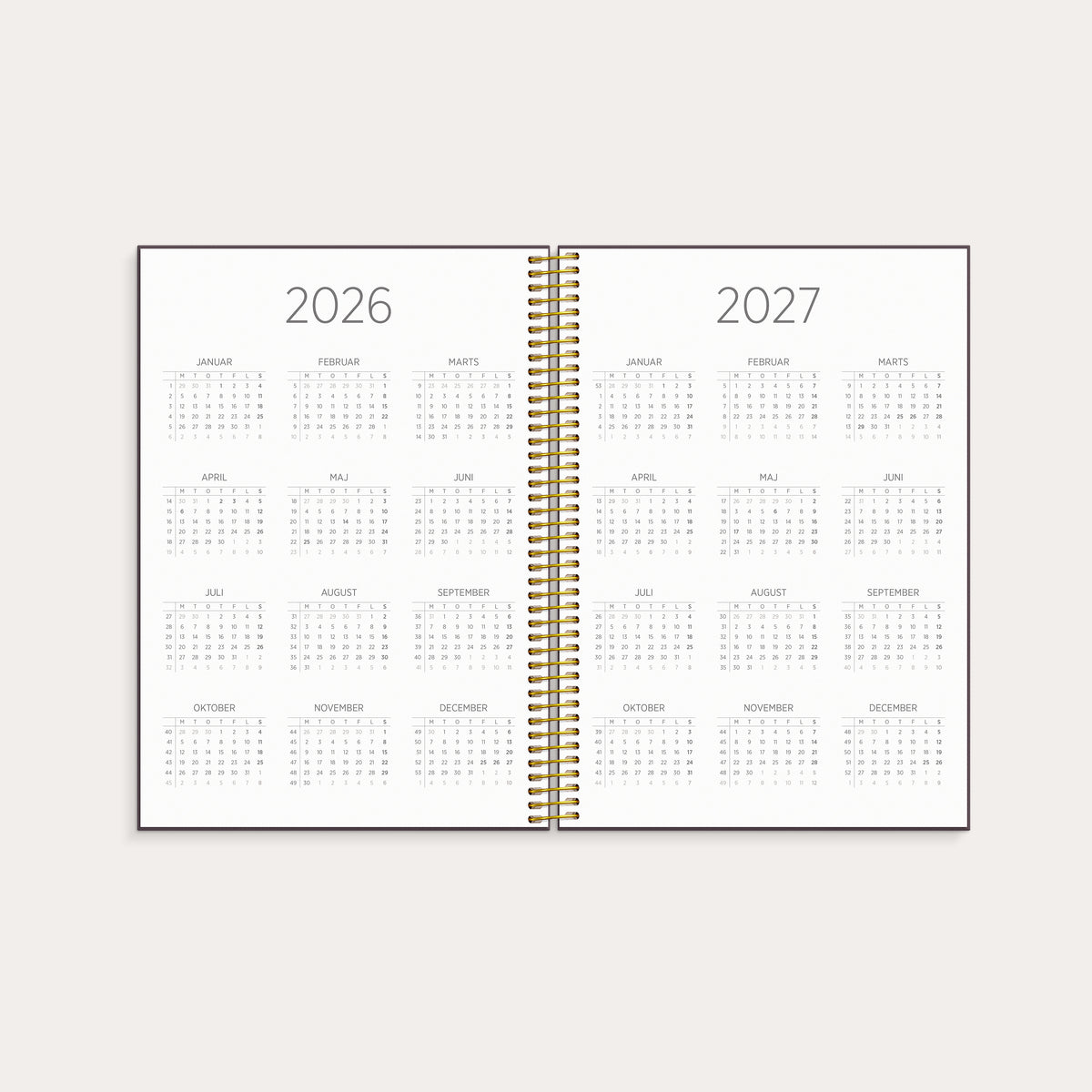 Studie Organizer & Notes A5 ugekalender design 2026/2027